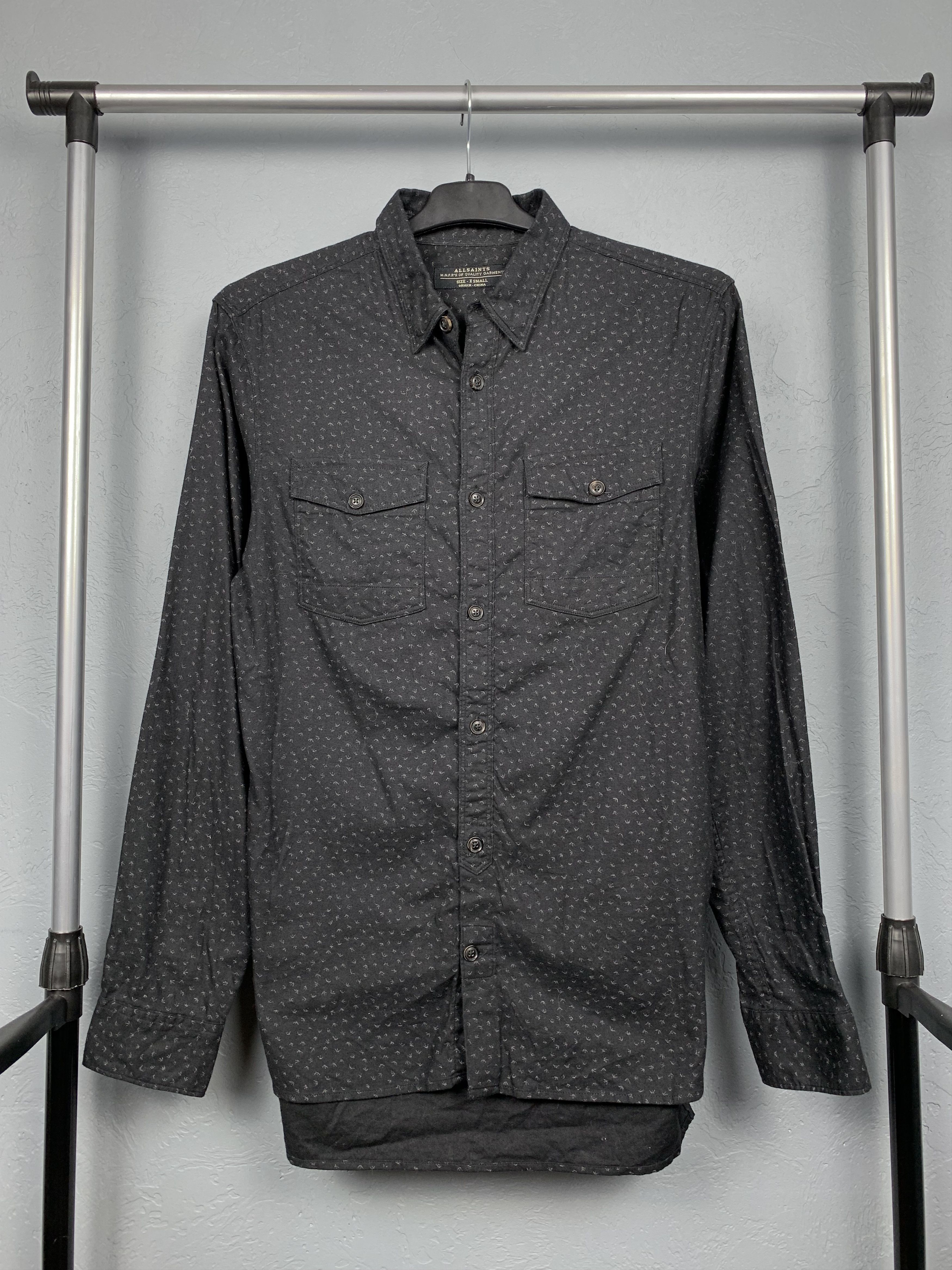 Allsaints All Saints Mens Printed Long Sleeve Shirt Size US S / EU 44-46 / 1 - 1 Thumbnail