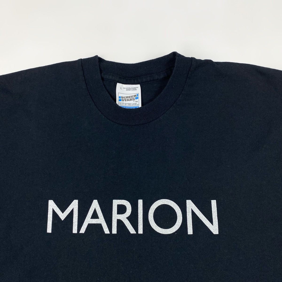 Band Tees 1990’s Vintage Marion Britpop Band Shiny Spell Out T-Shirt Size US L / EU 52-54 / 3 - 3 Thumbnail