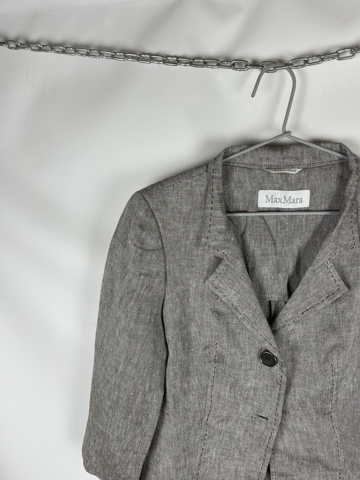Max Mara Max Mara pure linen made in Italy short cropped blazer Size L / US 10 / IT 46 - 2 Thumbnail