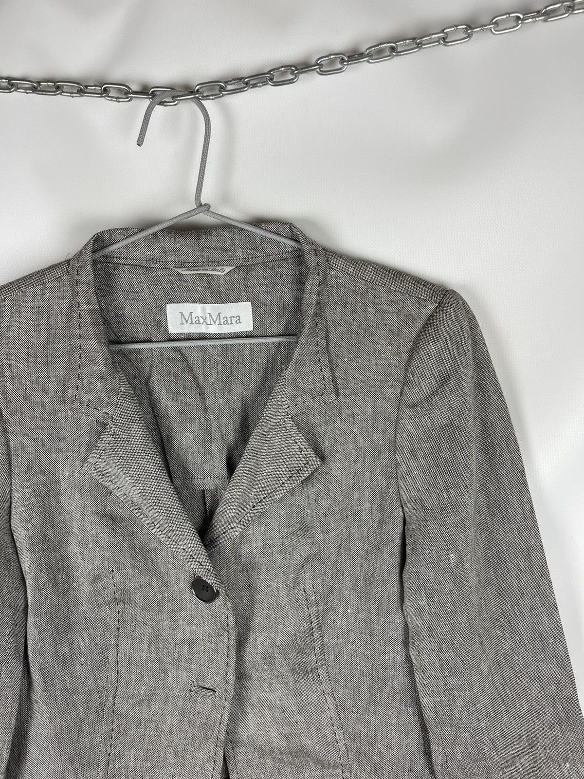 Max Mara Max Mara pure linen made in Italy short cropped blazer Size L / US 10 / IT 46 - 4 Thumbnail