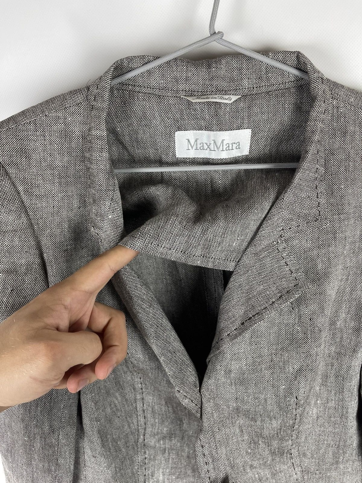 Max Mara Max Mara pure linen made in Italy short cropped blazer Size L / US 10 / IT 46 - 12 Thumbnail