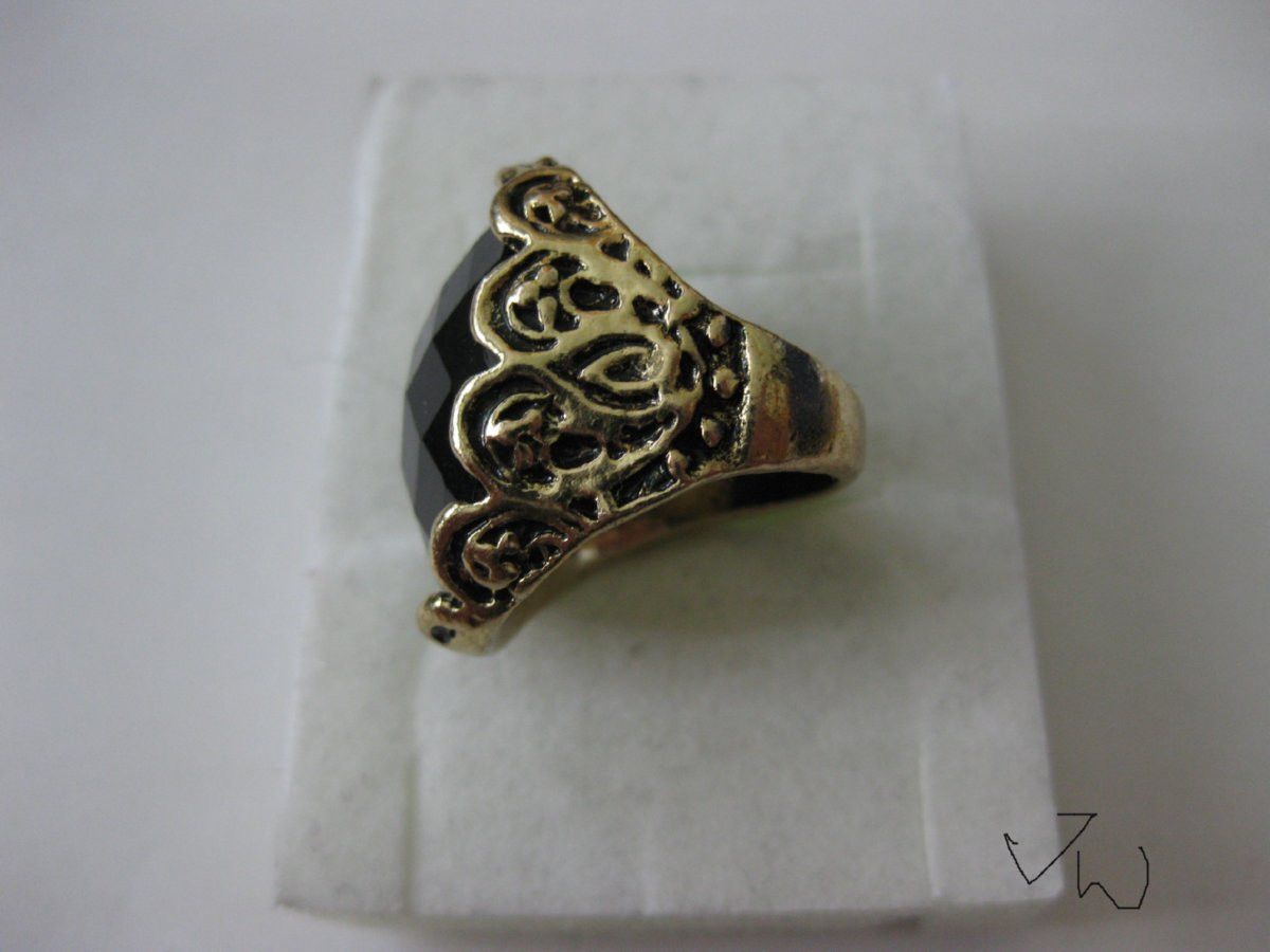 Jewelry Black Bead Bronze Ring - Size 6 Size ONE SIZE - 2 Thumbnail