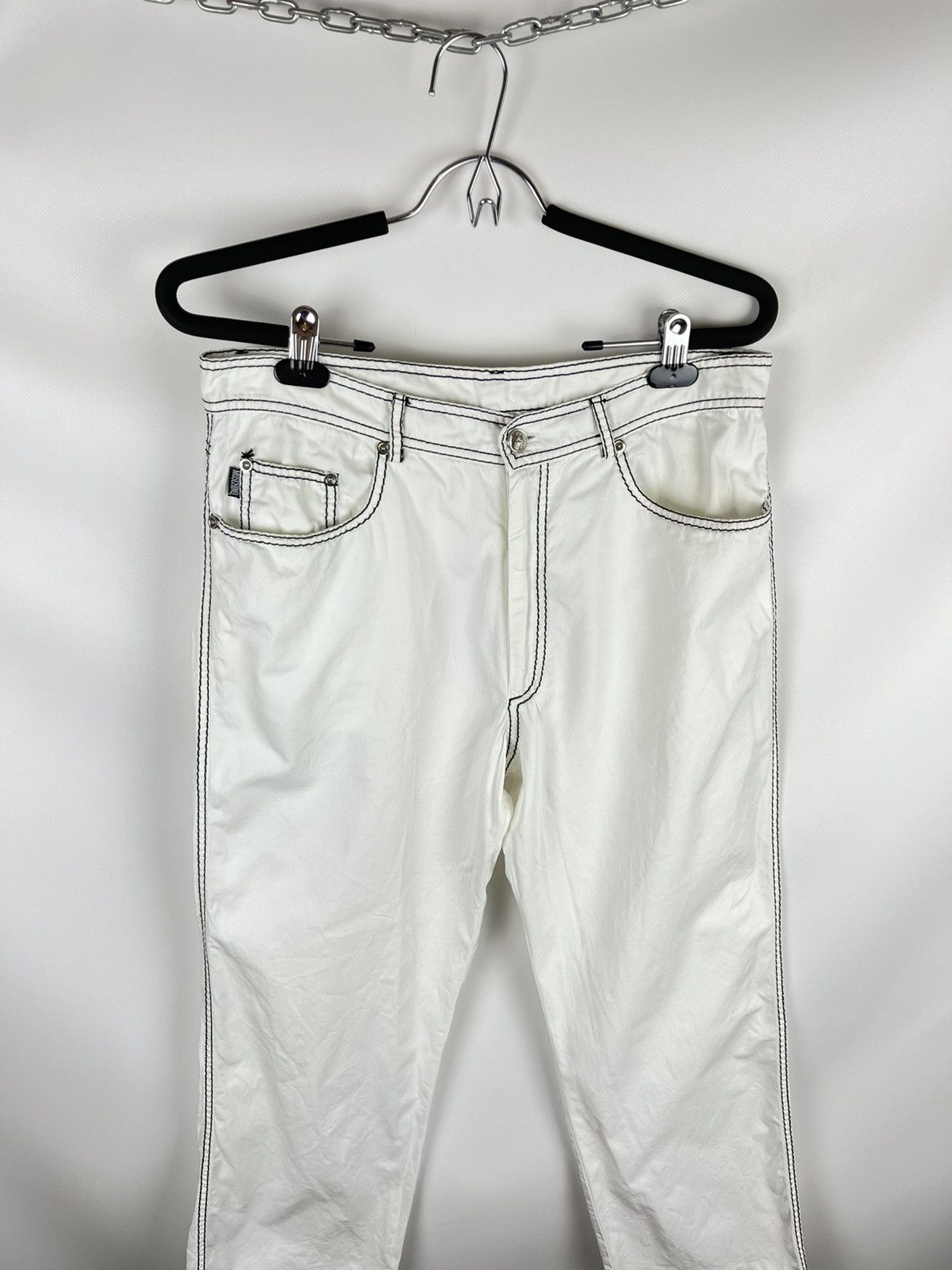 Moschino × Vintage Moschino Cheap & Chic vintage 1997 white casual pants chino Size 32" / US 10 / IT 46 - 4 Thumbnail