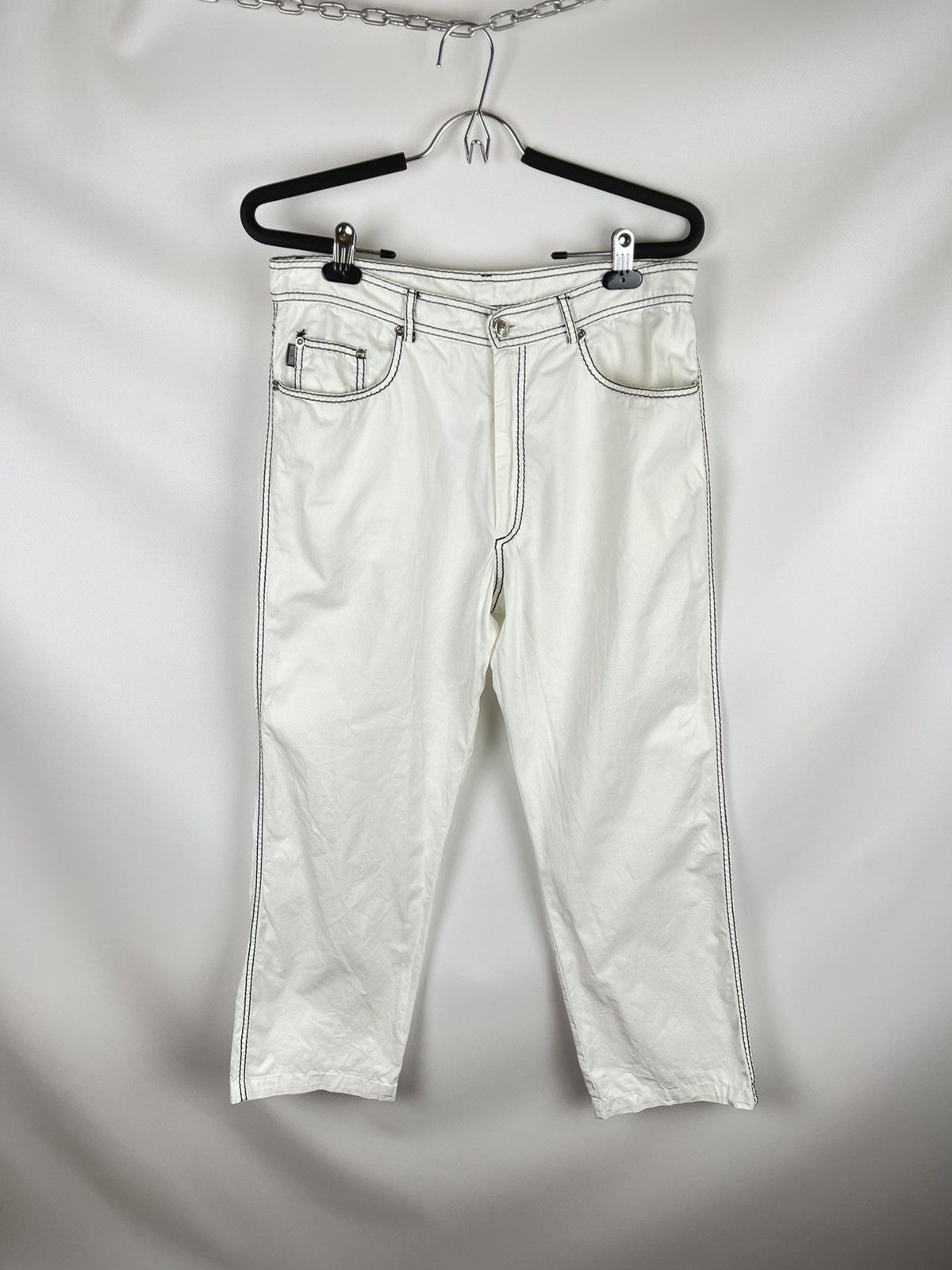 Moschino × Vintage Moschino Cheap & Chic vintage 1997 white casual pants chino Size 32" / US 10 / IT 46 - 3 Thumbnail