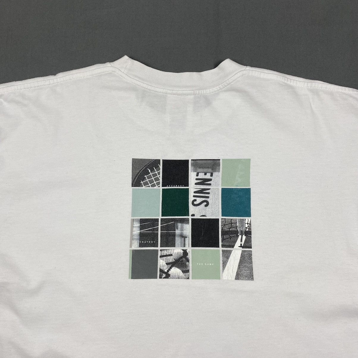 Nike 1990’s Vintage Nike Tennis Court Mosaic Graphic T-Shirt Size US XL / EU 56 / 4 - 5 Thumbnail