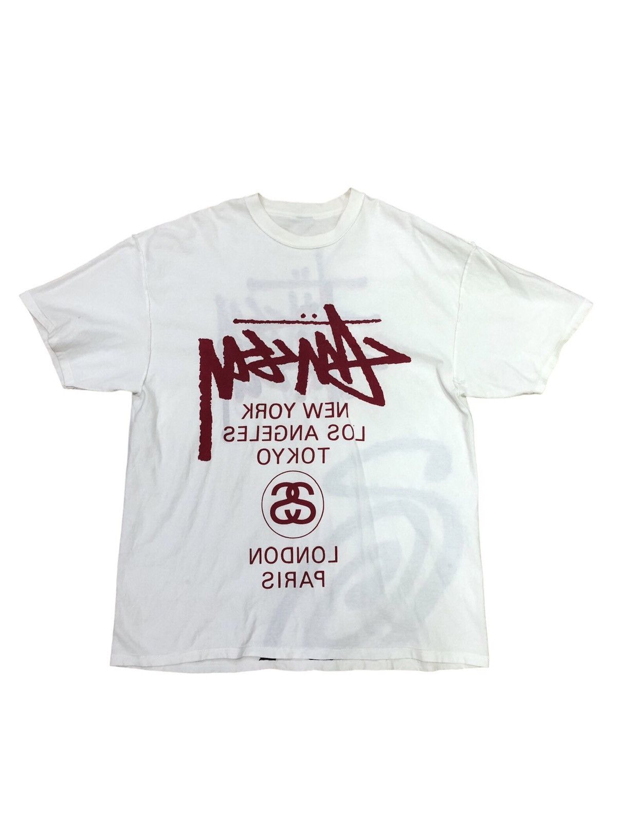 Stussy × Vintage 💥 Rare Vintage Stussy World Tour 2 In 1 T-Shira Size US XL / EU 56 / 4 - 4 Thumbnail