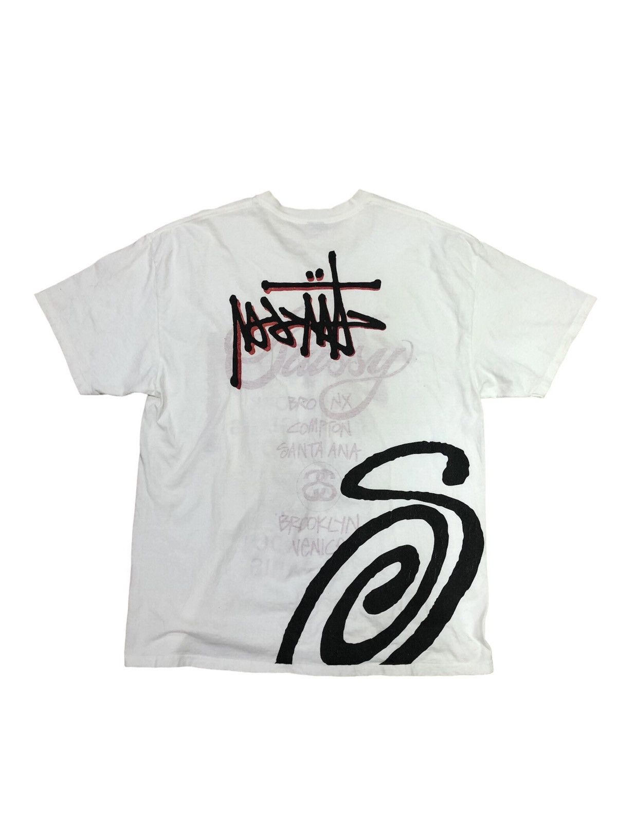 Stussy × Vintage 💥 Rare Vintage Stussy World Tour 2 In 1 T-Shira Size US XL / EU 56 / 4 - 3 Thumbnail