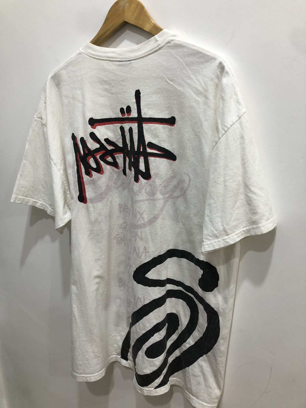 Stussy × Vintage 💥 Rare Vintage Stussy World Tour 2 In 1 T-Shira Size US XL / EU 56 / 4 - 15 Thumbnail