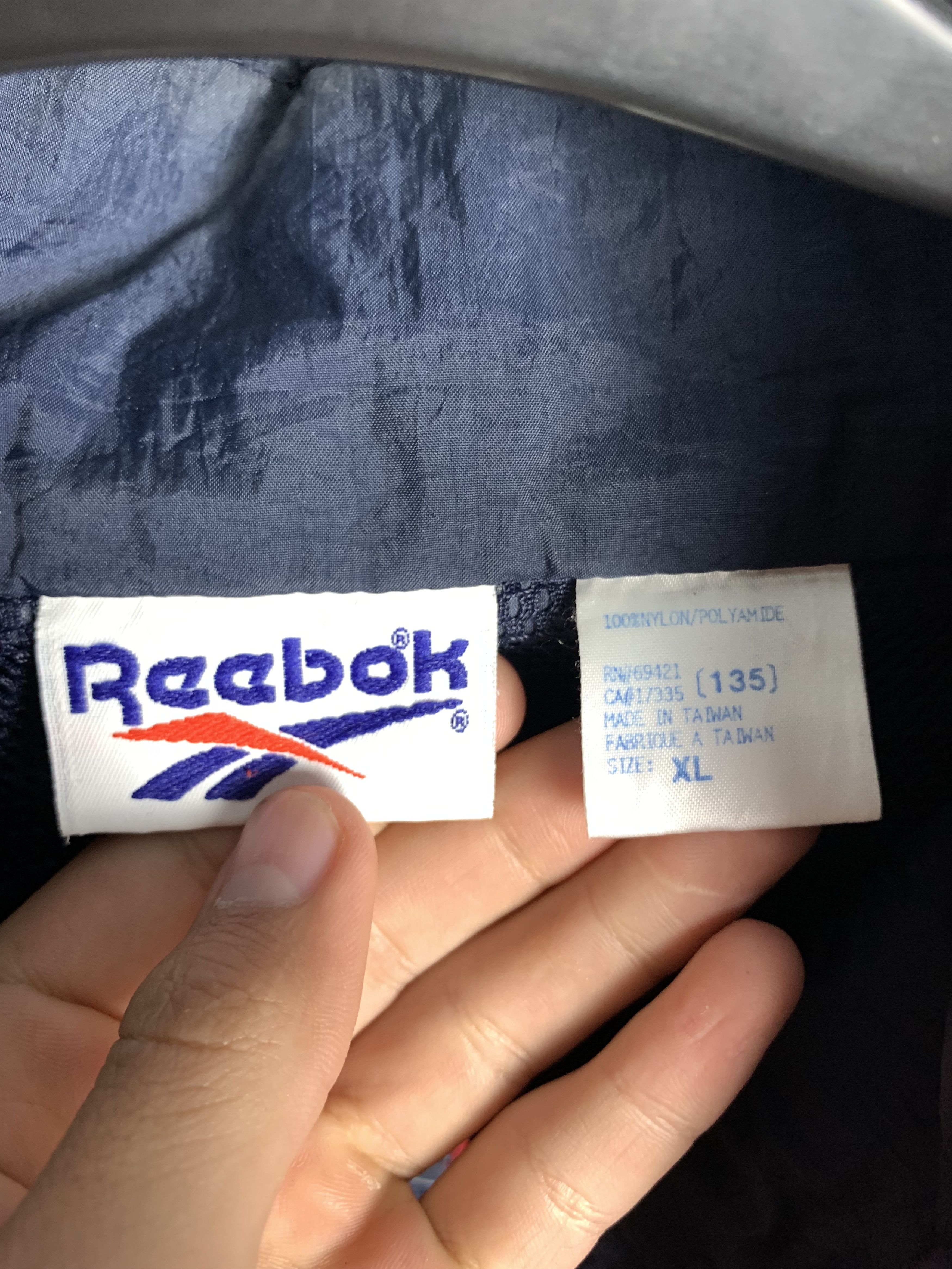 Reebok Reebok Vintage Mens Big Logo Nylon Track Top Jacket Size US XL / EU 56 / 4 - 4 Thumbnail