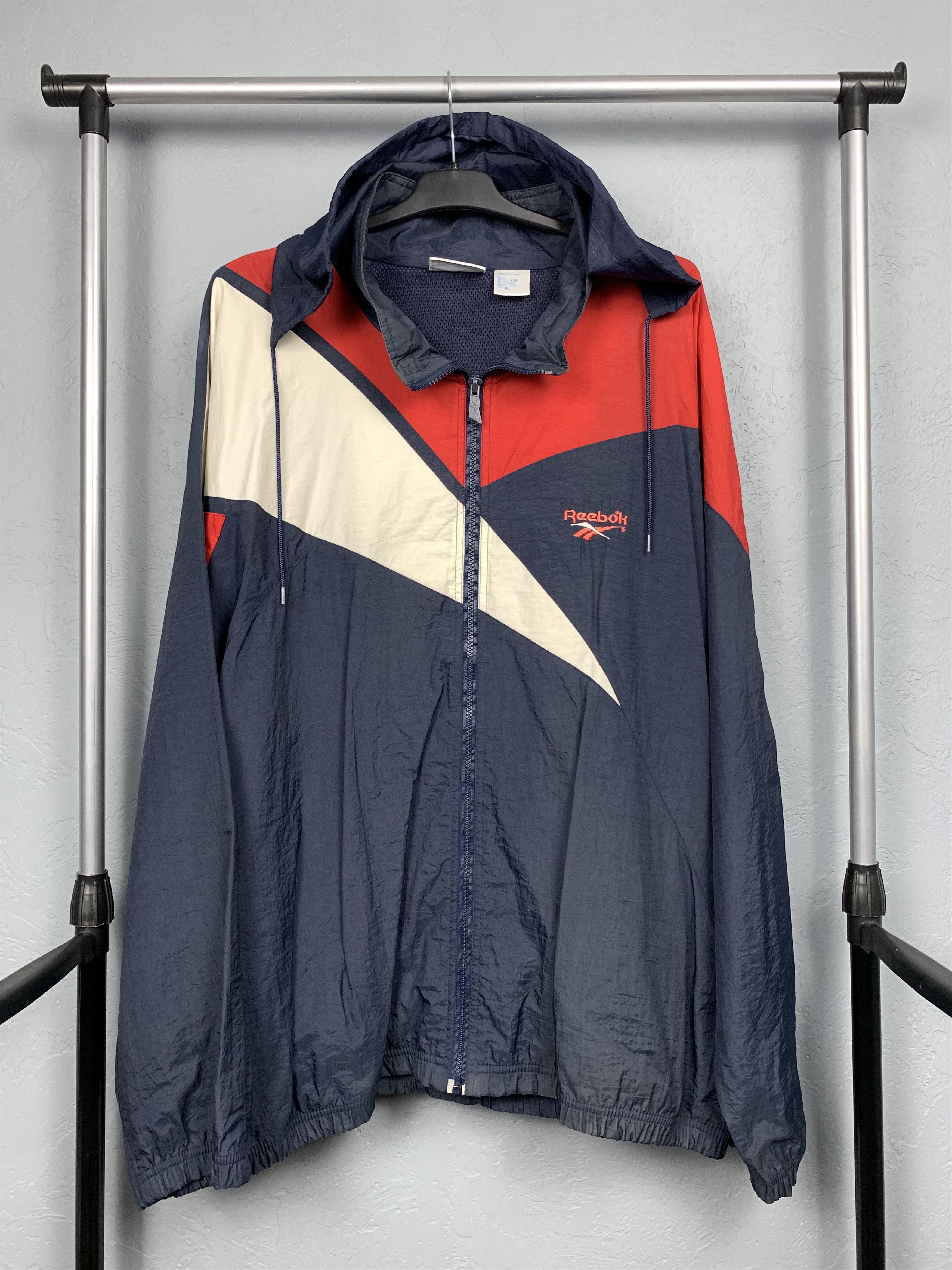 Reebok Reebok Vintage Mens Big Logo Nylon Track Top Jacket Size US XL / EU 56 / 4 - 1 Thumbnail