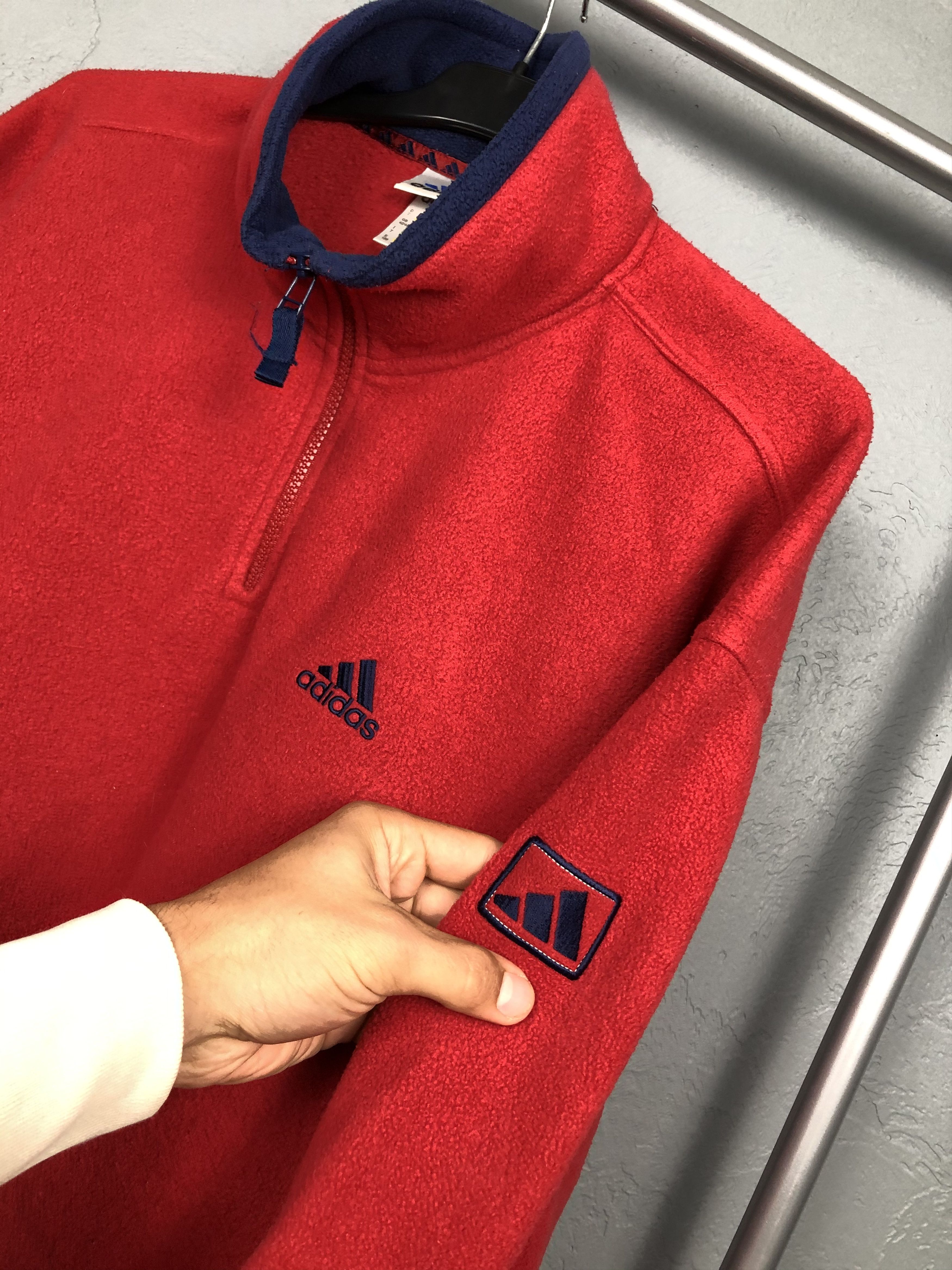 Adidas Adidas Vintage Mens Fleece Quarter 1\4 Zip Jacket Size US L / EU 52-54 / 3 - 2 Thumbnail