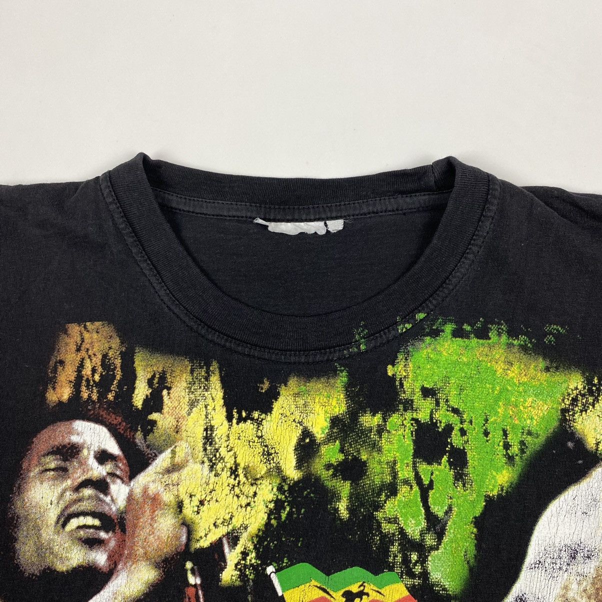 Band Tees 2000’s Vintage Bob Marley Rasta Art Overprinted Boxy Tee Size US M / EU 48-50 / 2 - 2 Thumbnail