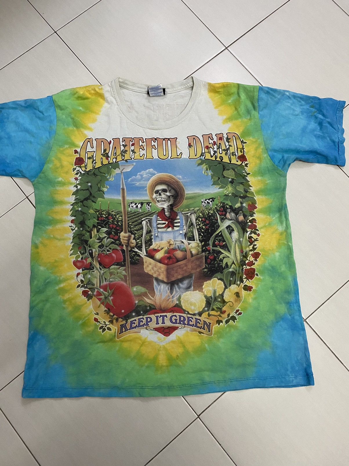Grateful Dead × Vintage Vintage 1998 grateful dead keep it green liquid blue tshirt Size US XXL / EU 58 / 5 - 3 Thumbnail