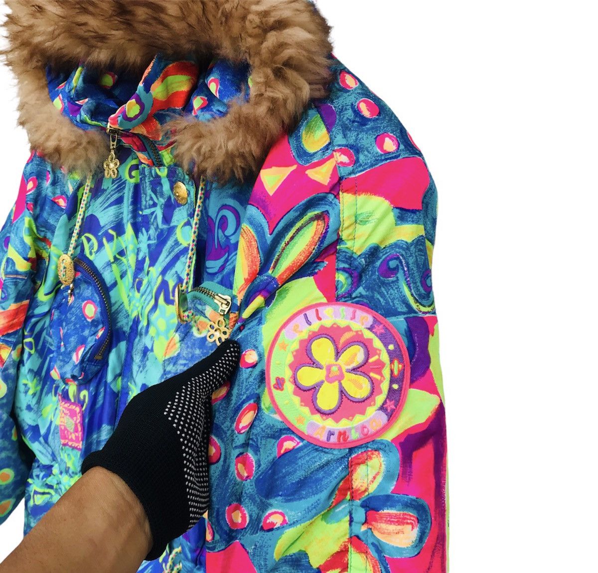 Ellesse × Goldwin Ellesse Women multicolor winter ski jacket fur trimmed Size ONE SIZE - 5 Thumbnail