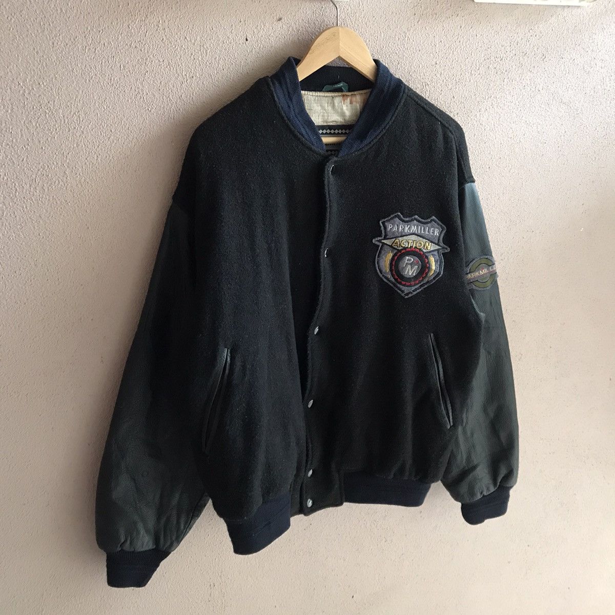 Vintage Rare Vintage Parkmiller varsity leather + wool jacket Size US L / EU 52-54 / 3 - 4 Thumbnail
