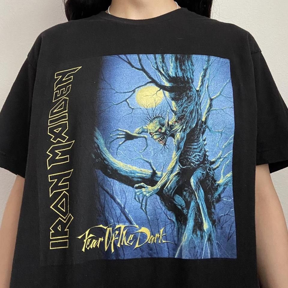 00'S IRON MAIDEN Band T-shirt, Men's XL size unclear black type Vintage Second Hand