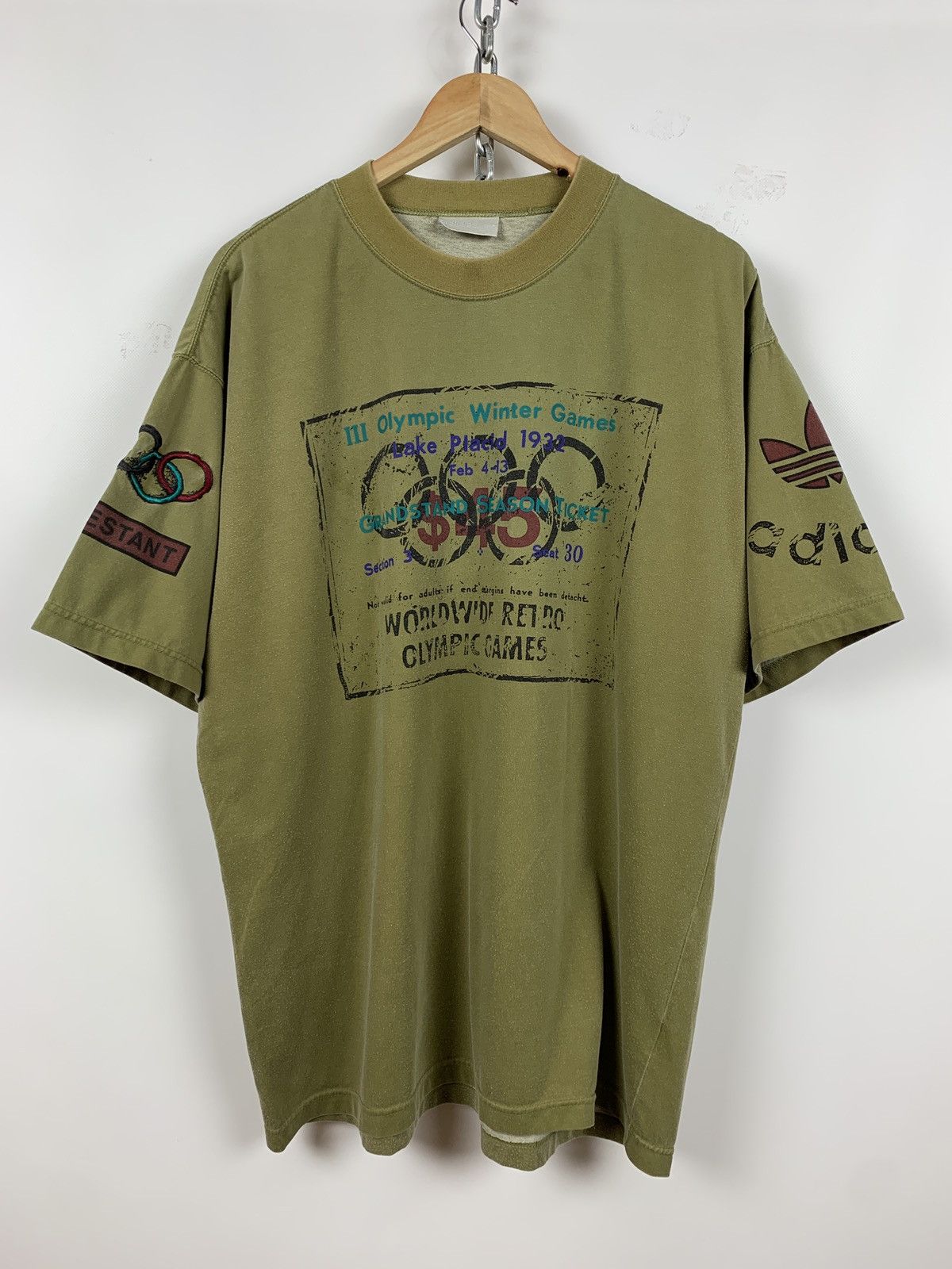 Vintage Adidas Olympic Games Lake Placid 1932 T-Shirt