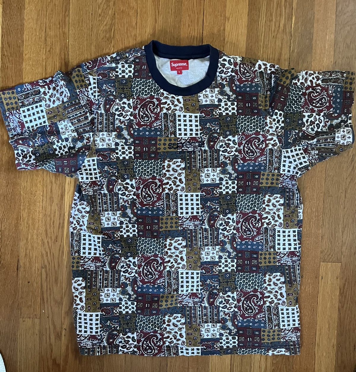 Supreme patchwork shirt on sale