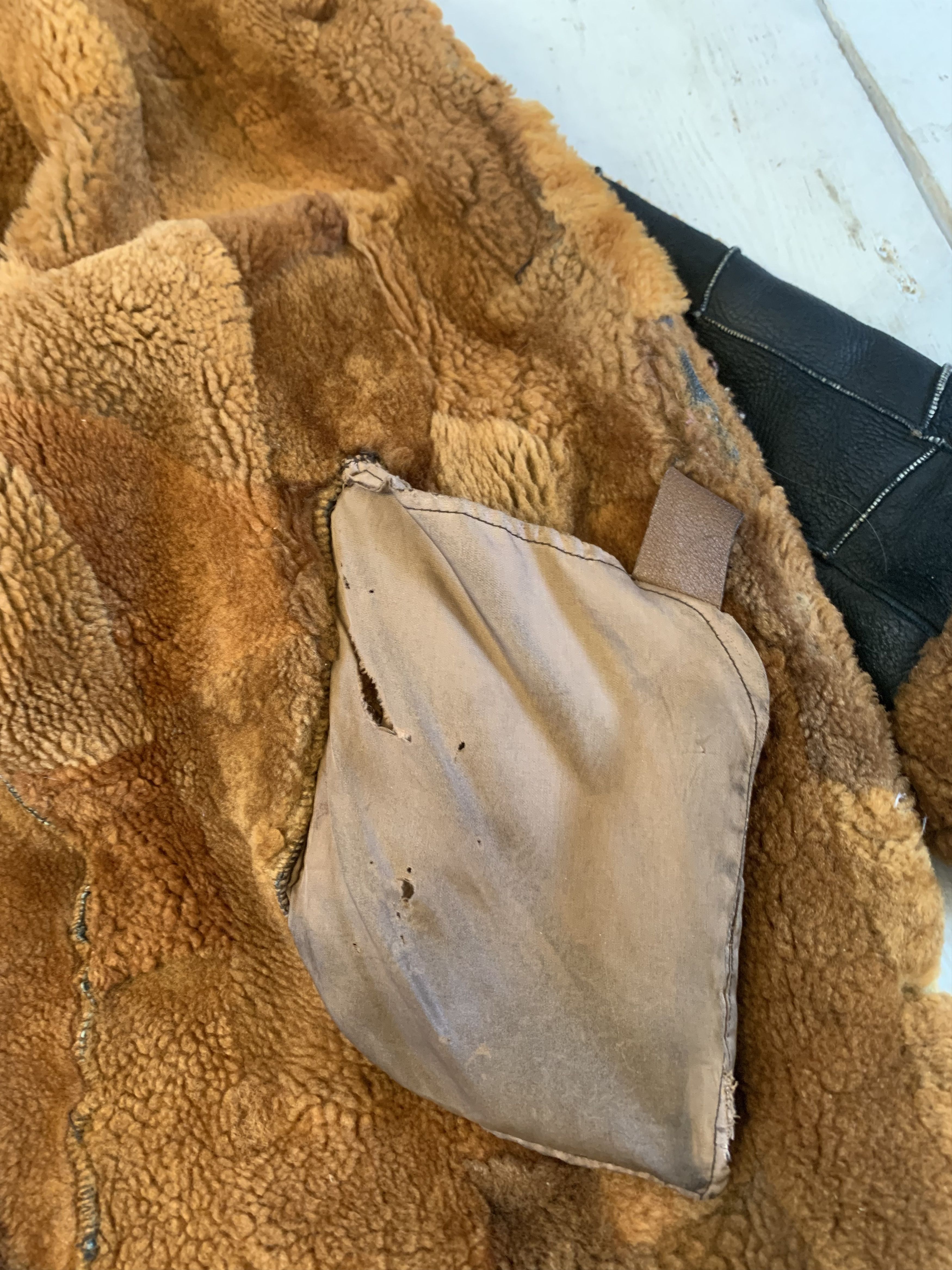 Other 80s/90s Patchwork Sherpa Jacket Mink fur Long Coat Size US M / EU 48-50 / 2 - 14 Thumbnail