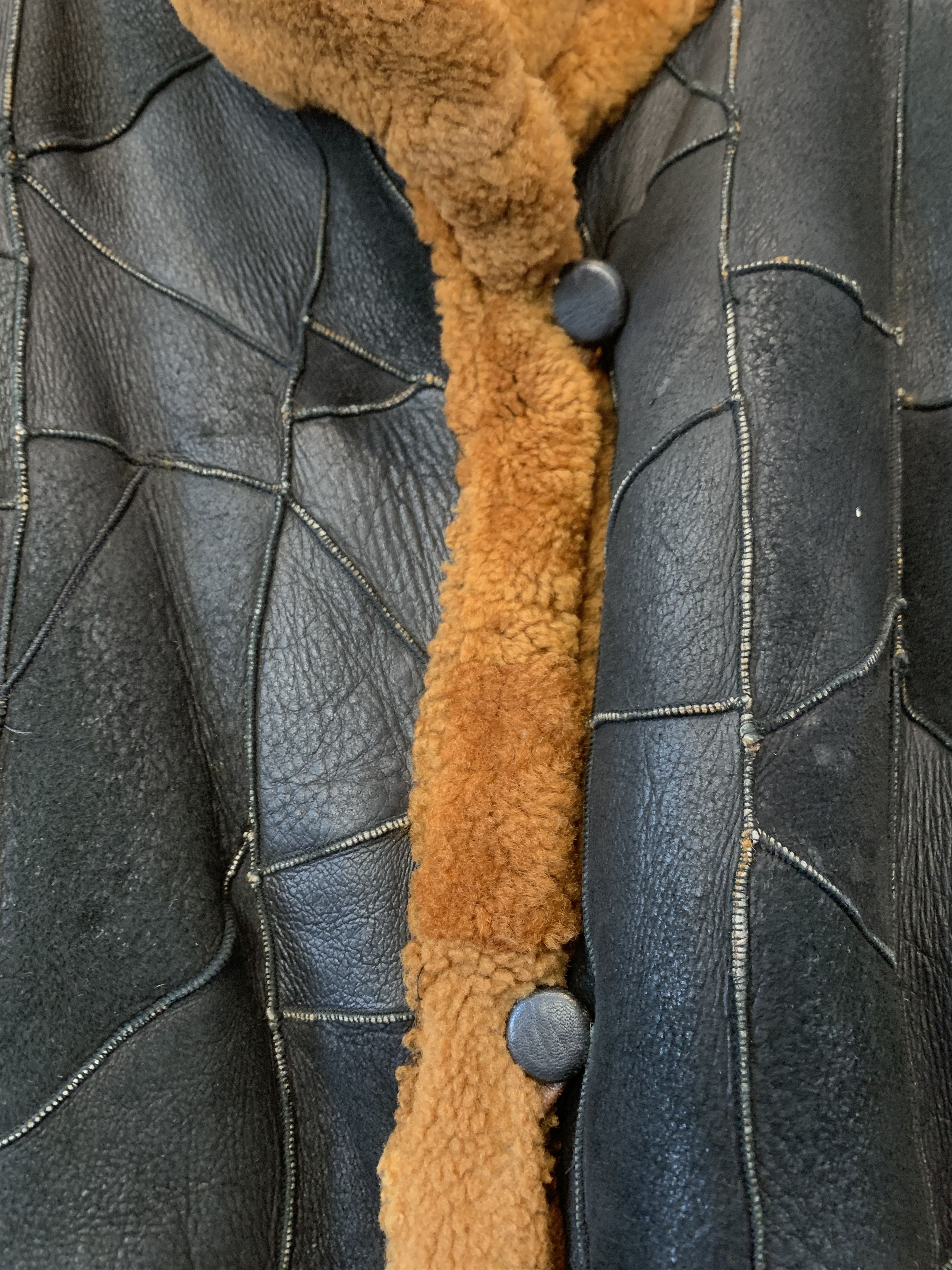 Other 80s/90s Patchwork Sherpa Jacket Mink fur Long Coat Size US M / EU 48-50 / 2 - 5 Thumbnail