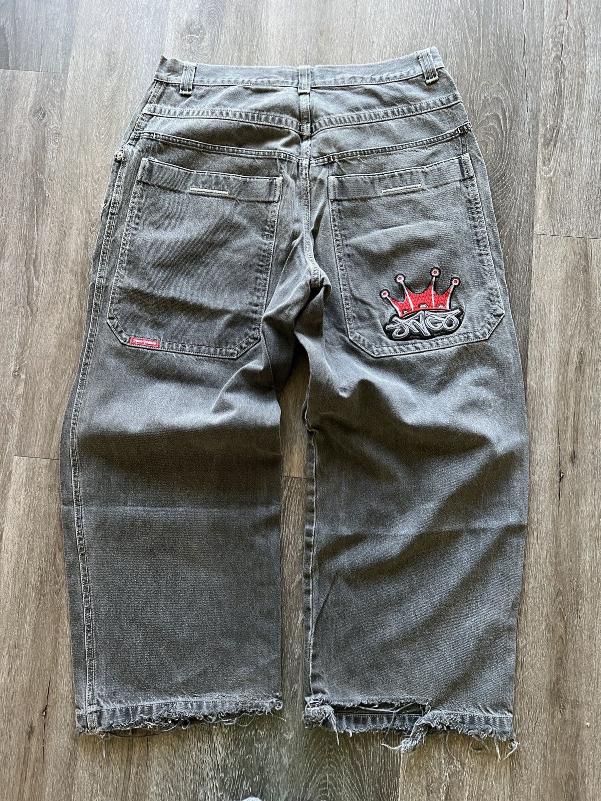 Vintage Y2K faded & Distressed JNCO crown logo wide leg pants | Grailed