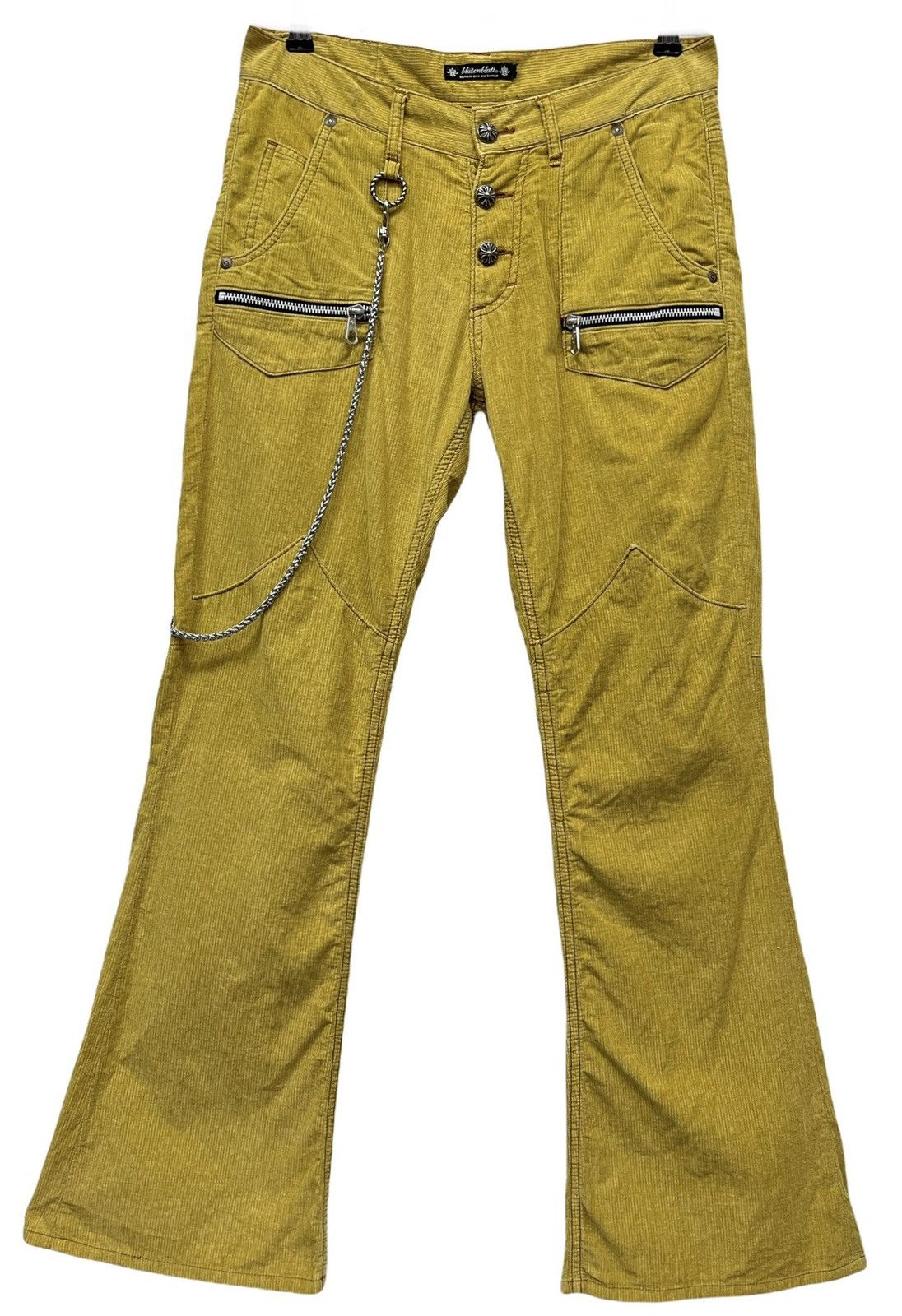 Japanese Brand BLUTENBLATT Light Corduroy Flare Chrome Heart Button Style Size US 30 / EU 46 - 2 Thumbnail