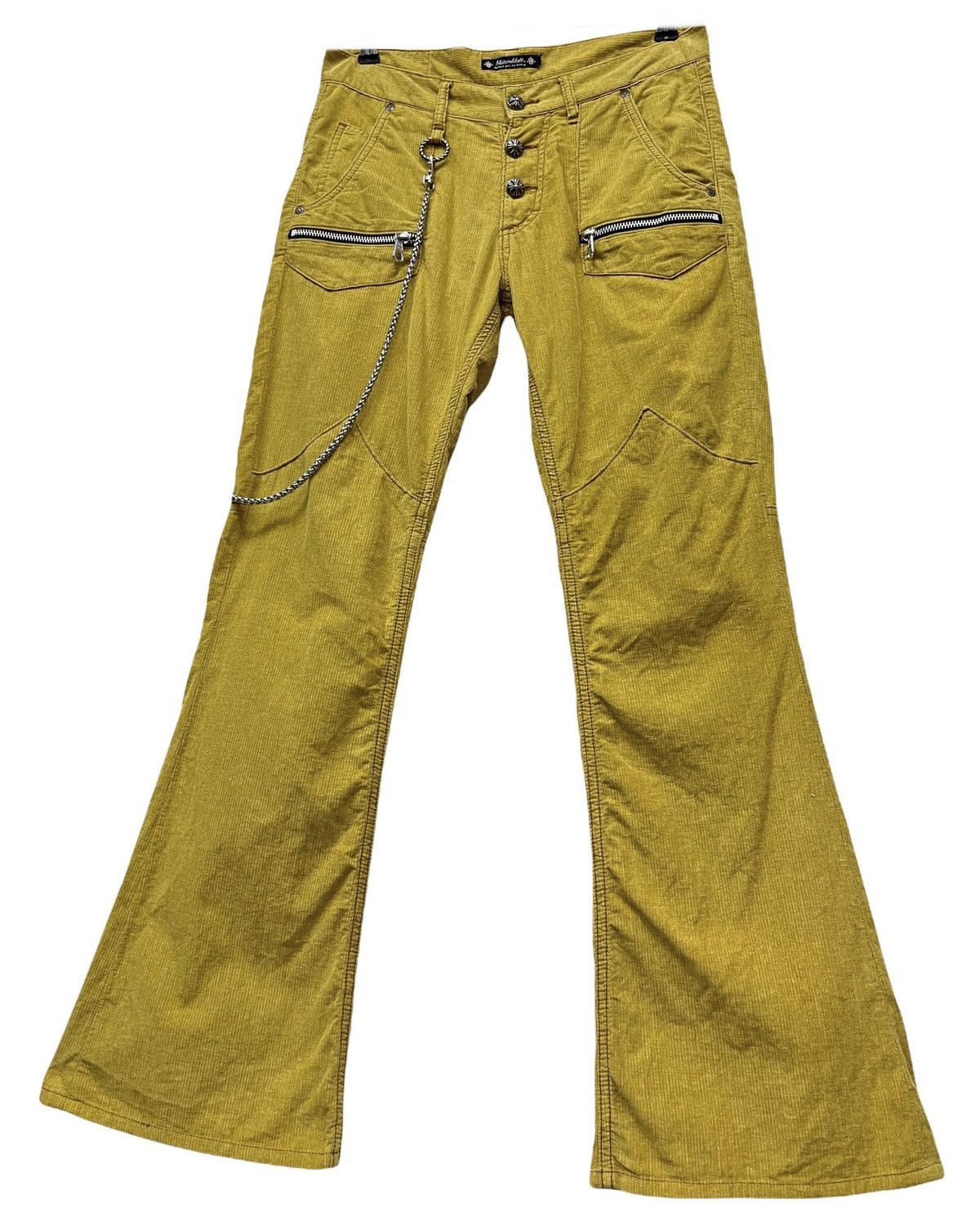 Japanese Brand BLUTENBLATT Light Corduroy Flare Chrome Heart Button Style Size US 30 / EU 46 - 1 Thumbnail
