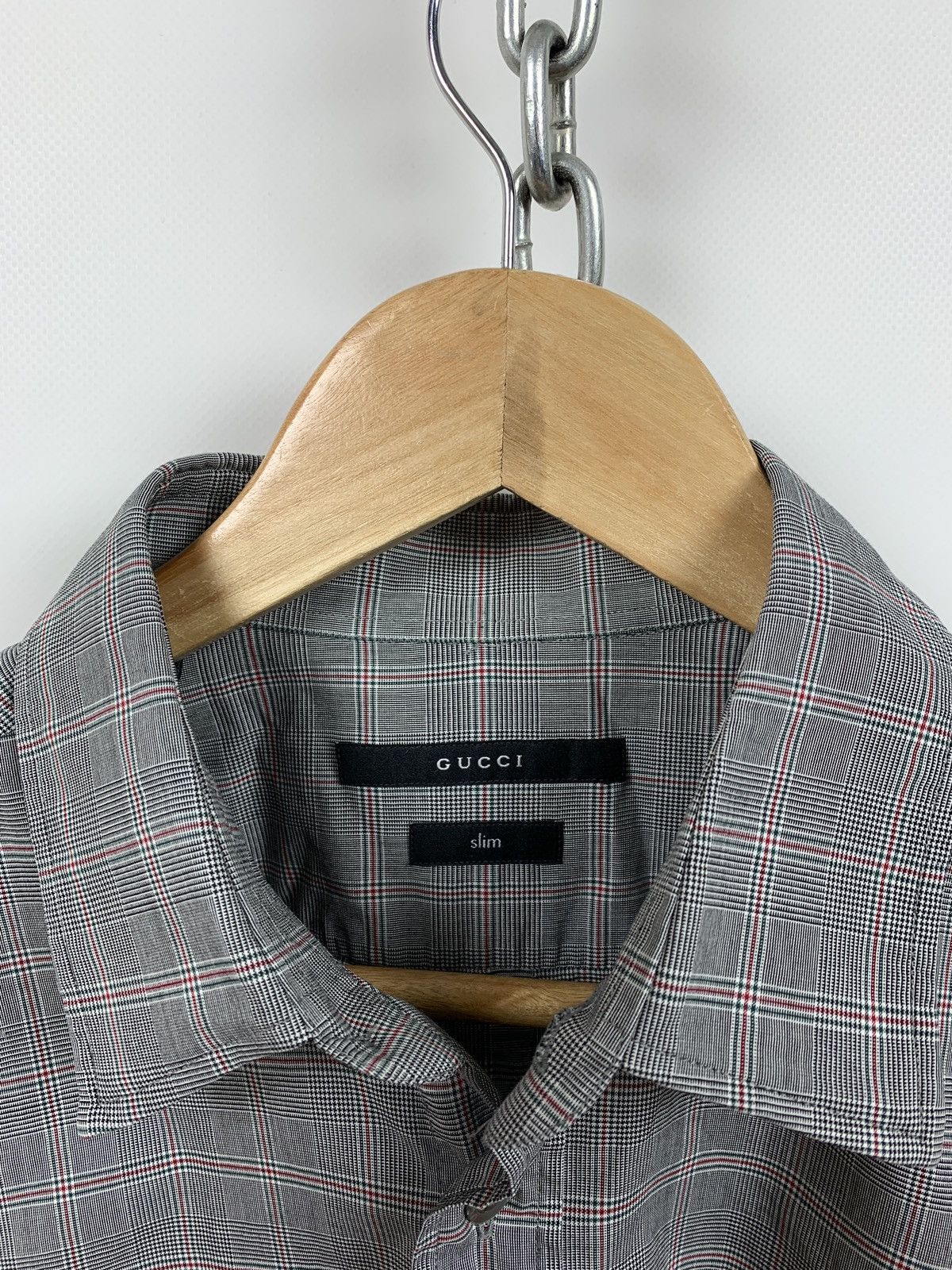Gucci Gucci Checkered Grey Long Sleeve Button Up Shirt Size US L / EU 52-54 / 3 - 15 Thumbnail