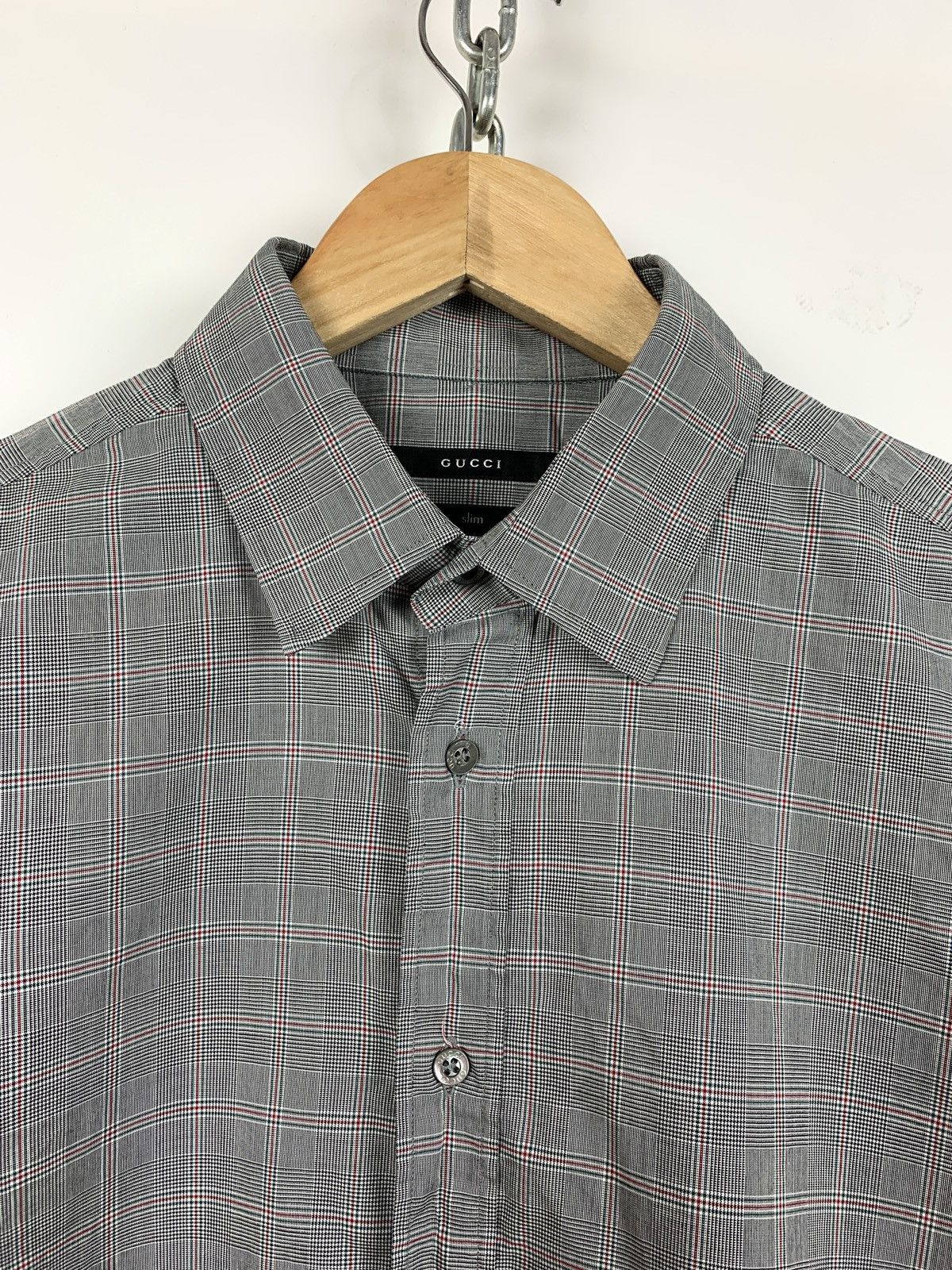 Gucci Gucci Checkered Grey Long Sleeve Button Up Shirt Size US L / EU 52-54 / 3 - 1 Thumbnail