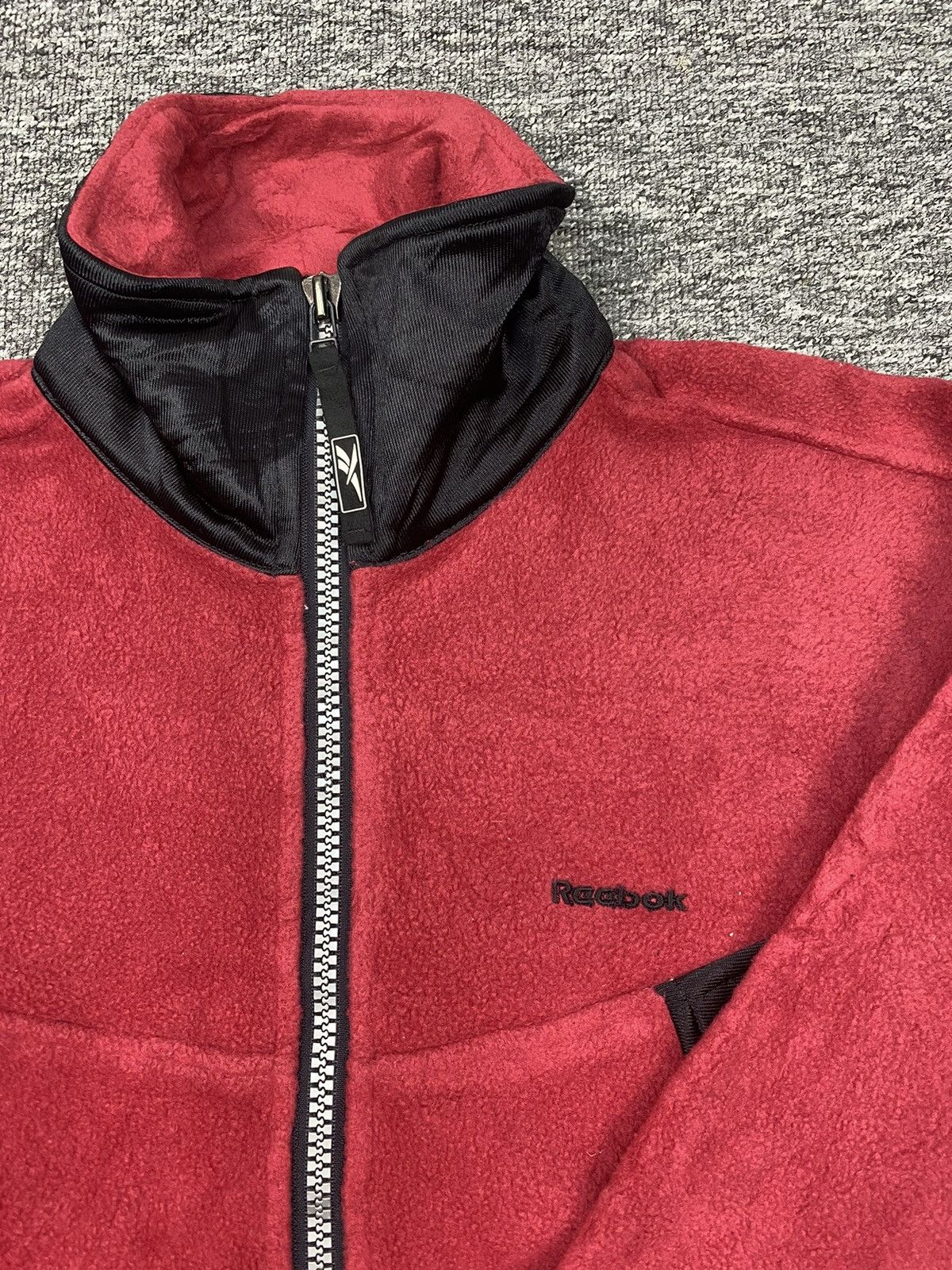 Reebok Vintage 90s Reebok Center Logo Fleece Sweater Zip Up Jacket Size US M / EU 48-50 / 2 - 10 Thumbnail