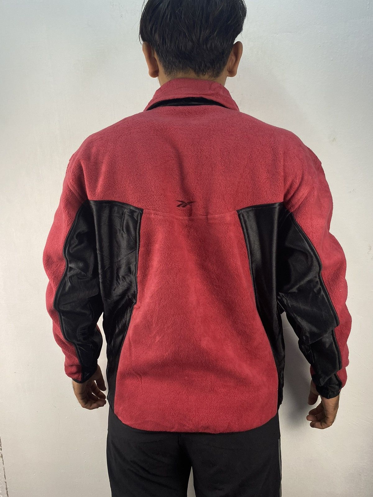 Reebok Vintage 90s Reebok Center Logo Fleece Sweater Zip Up Jacket Size US M / EU 48-50 / 2 - 2 Thumbnail