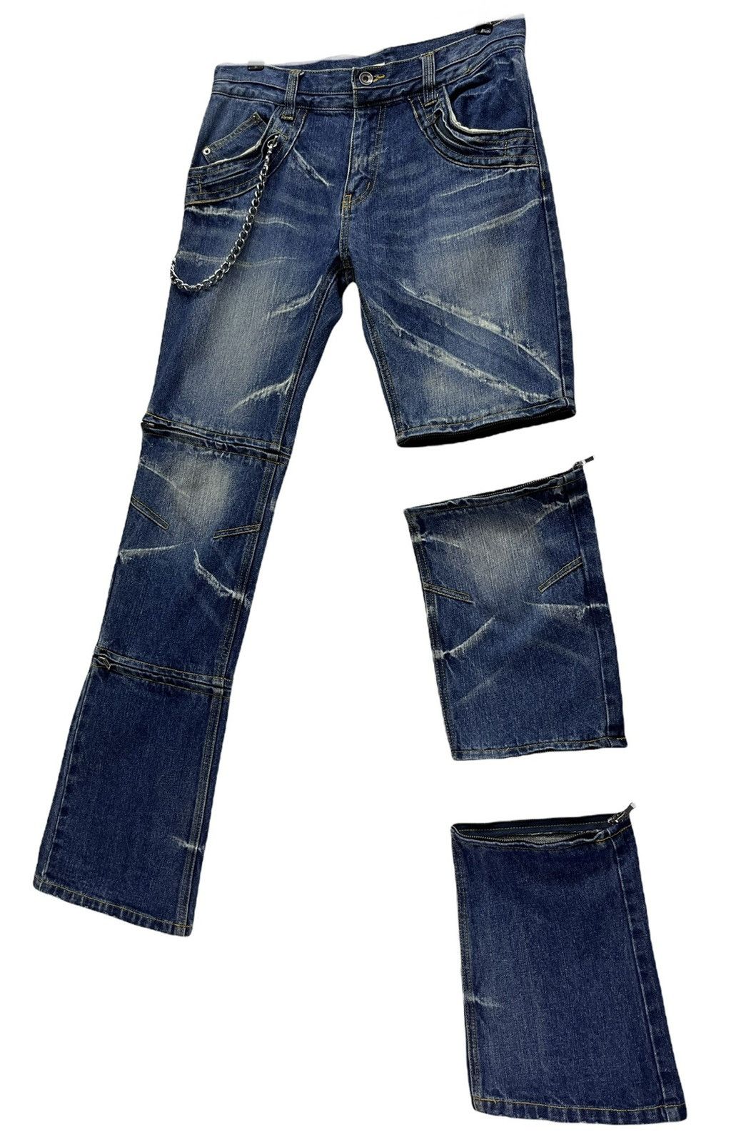semanticdesign SEMANTIC 3-Way Length Zipped Punk Whisker Minimalist Flared Size US 31 - 1 Thumbnail