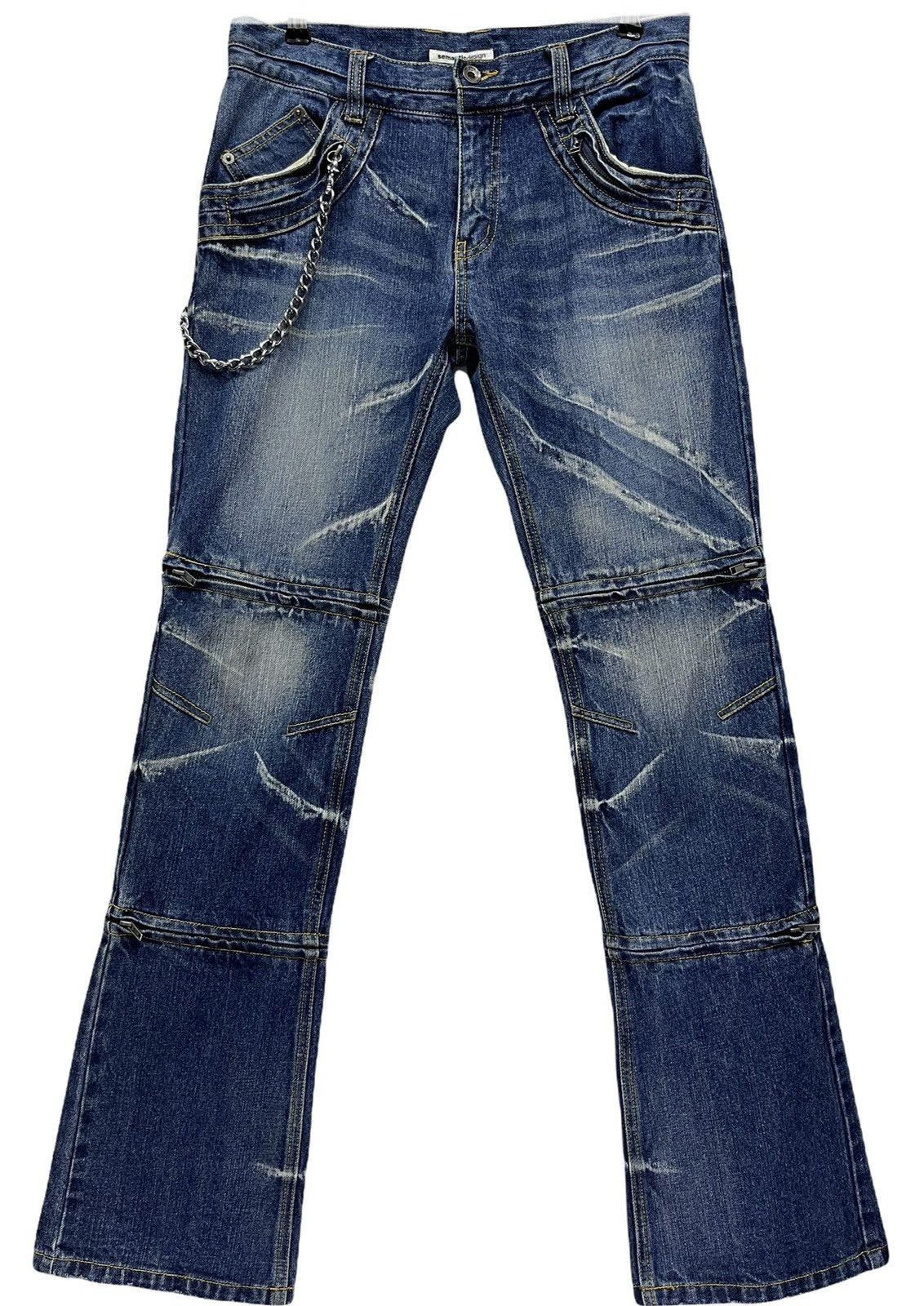 semanticdesign SEMANTIC 3-Way Length Zipped Punk Whisker Minimalist Flared Size US 31 - 13 Thumbnail