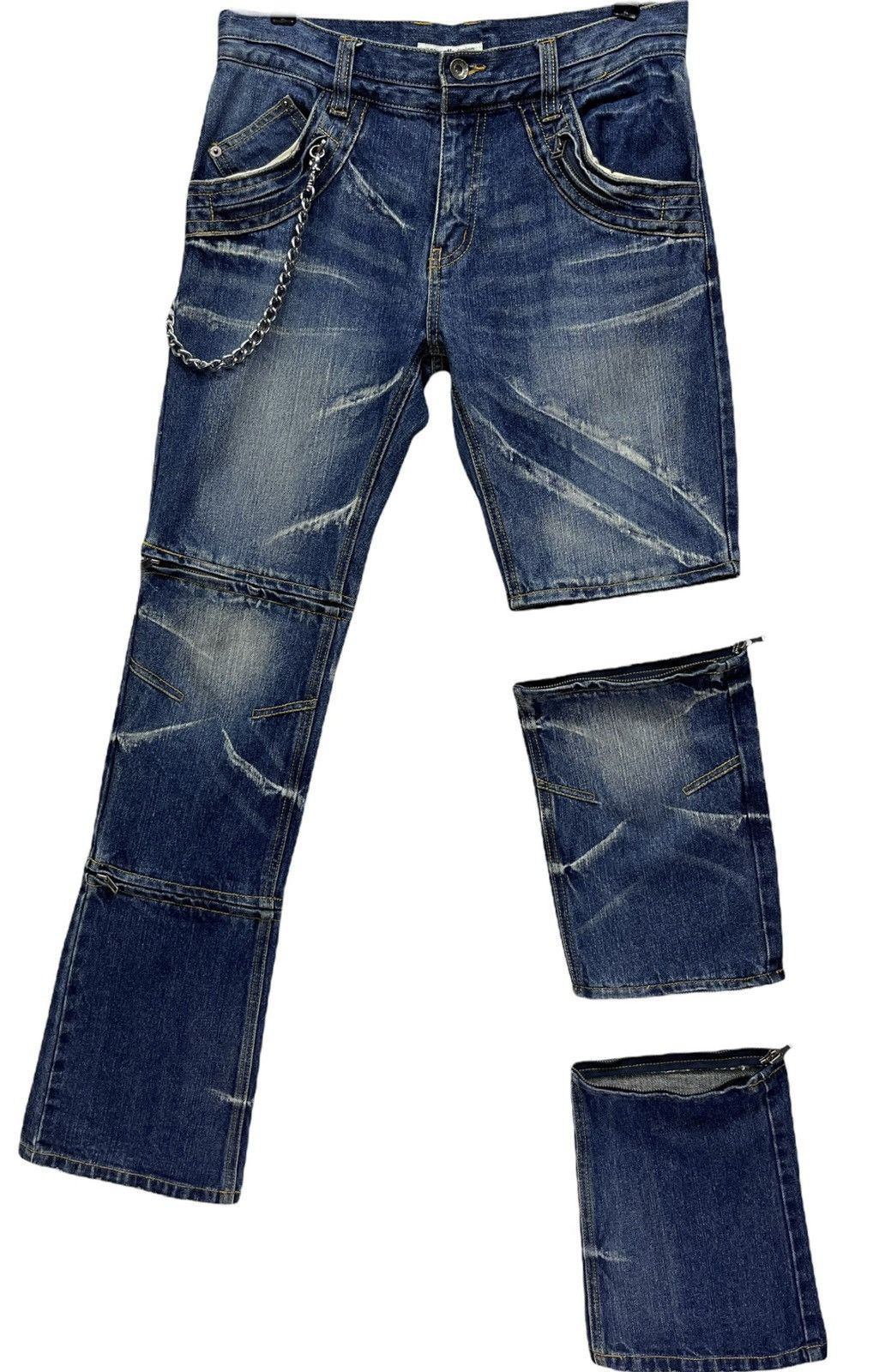 semanticdesign SEMANTIC 3-Way Length Zipped Punk Whisker Minimalist Flared Size US 31 - 4 Thumbnail