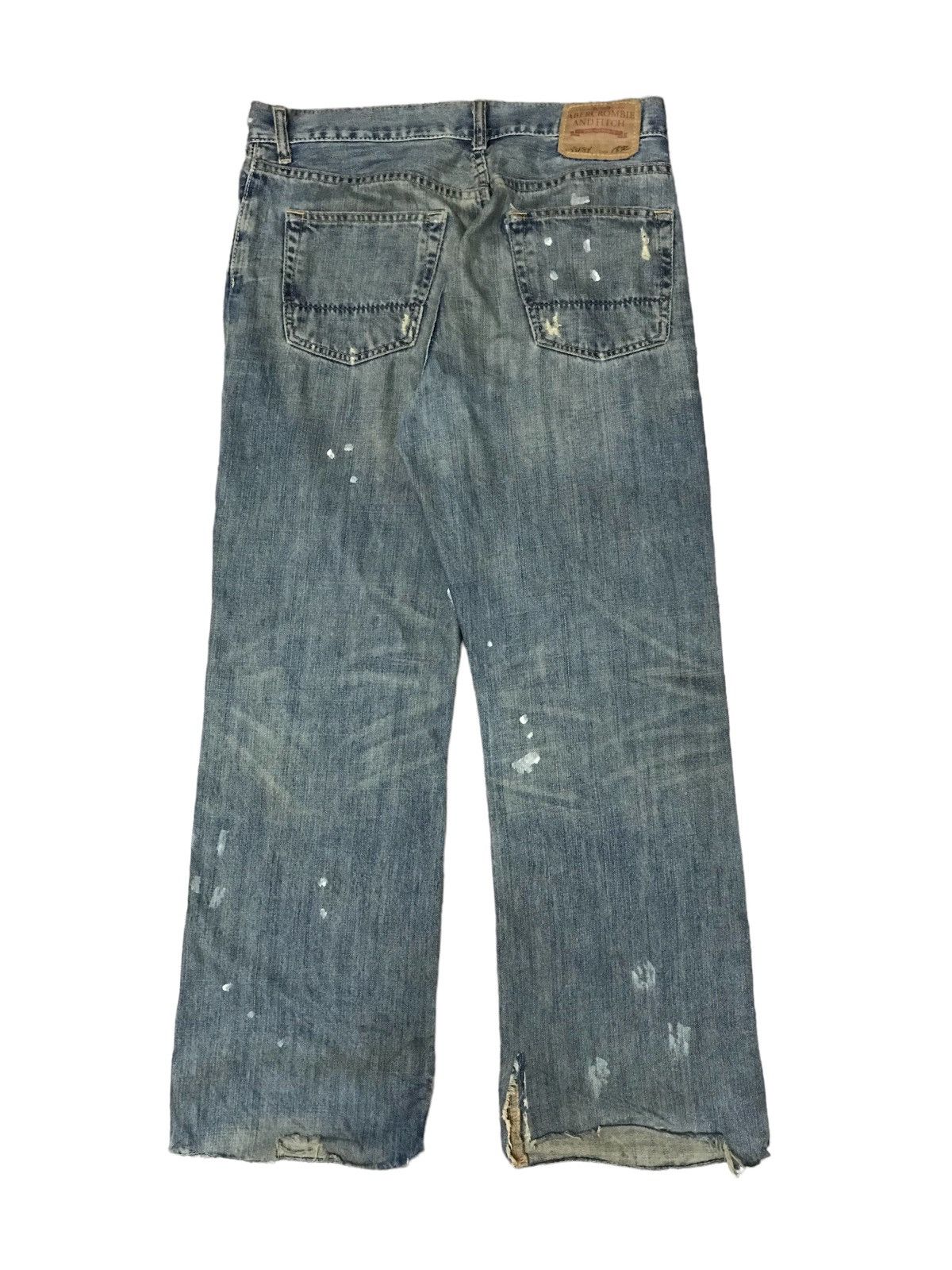 Le Grande Bleu (L.G.B.) Abercrombie Fitch RN75654 Ripped Distressed Thrash Splater Size US 32 / EU 48 - 6 Thumbnail