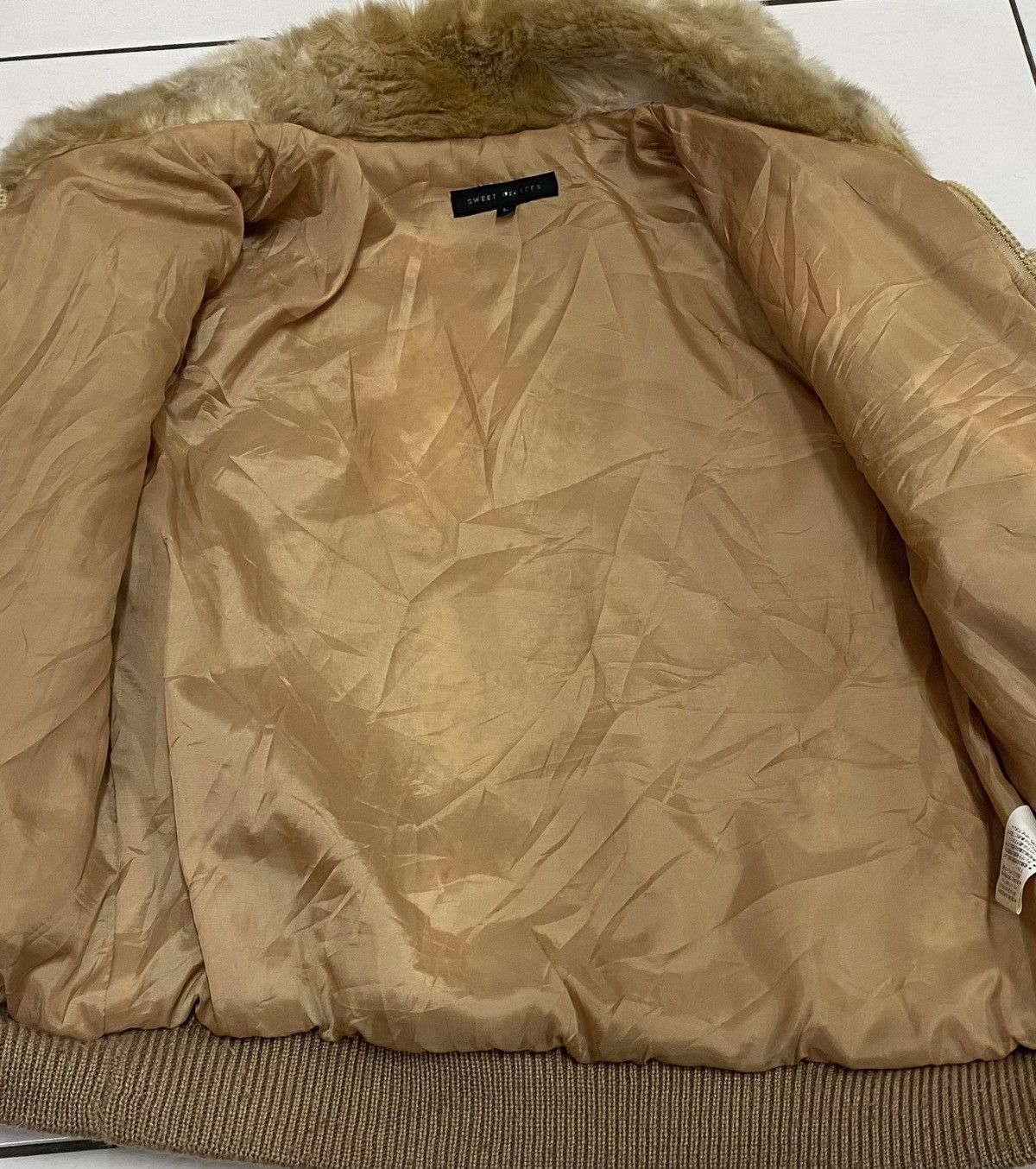 Japanese Brand Sweet Degrees Faux Fur Bomber Jacket Size L / US 10 / IT 46 - 8 Thumbnail