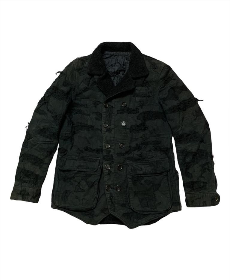 Pre-owned Jun Takahashi X Undercover Aw '09 Undercover 'scab' Quilted Double Breasted In Black W/slightly Faded