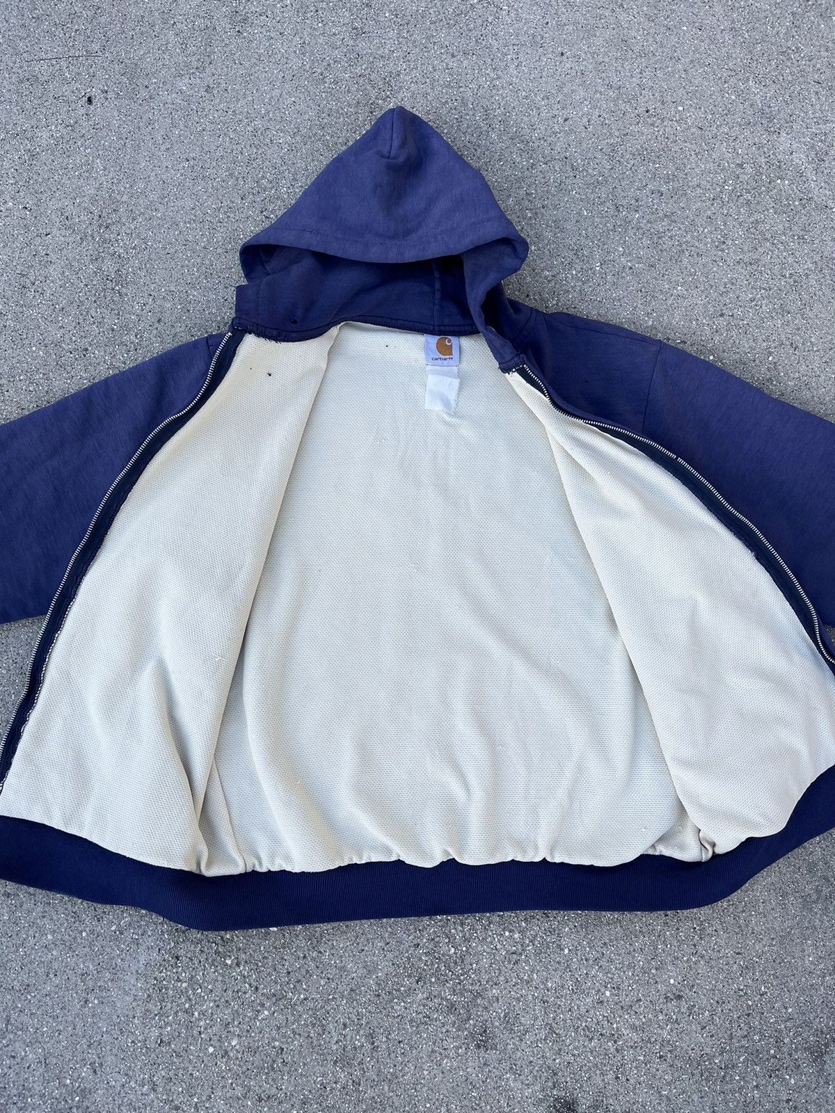 Carhartt Vintage Carhartt Hoodie Thrashed Sun Fade Distressed Zip Up Size US L / EU 52-54 / 3 - 5 Thumbnail