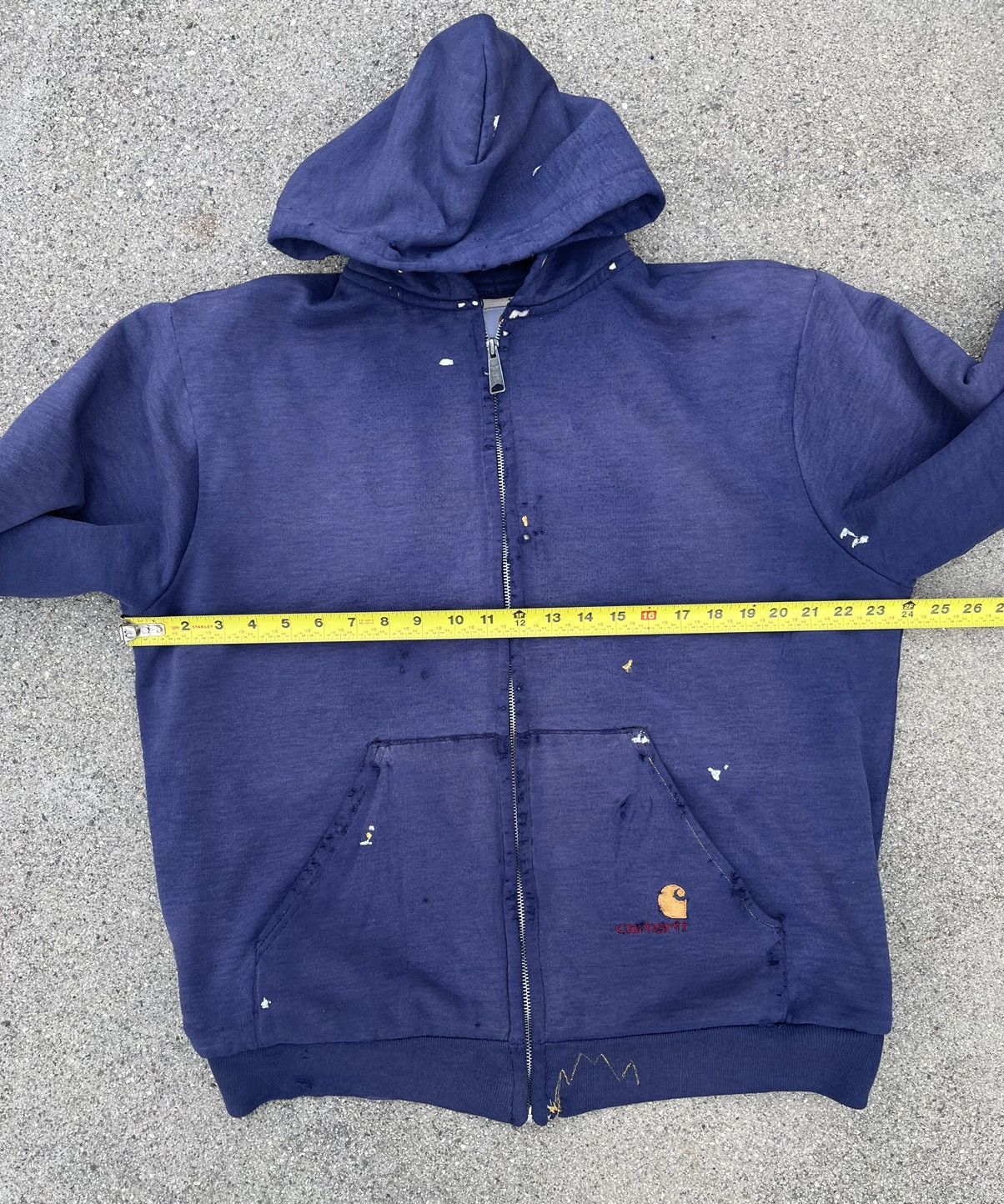 Carhartt Vintage Carhartt Hoodie Thrashed Sun Fade Distressed Zip Up Size US L / EU 52-54 / 3 - 8 Thumbnail