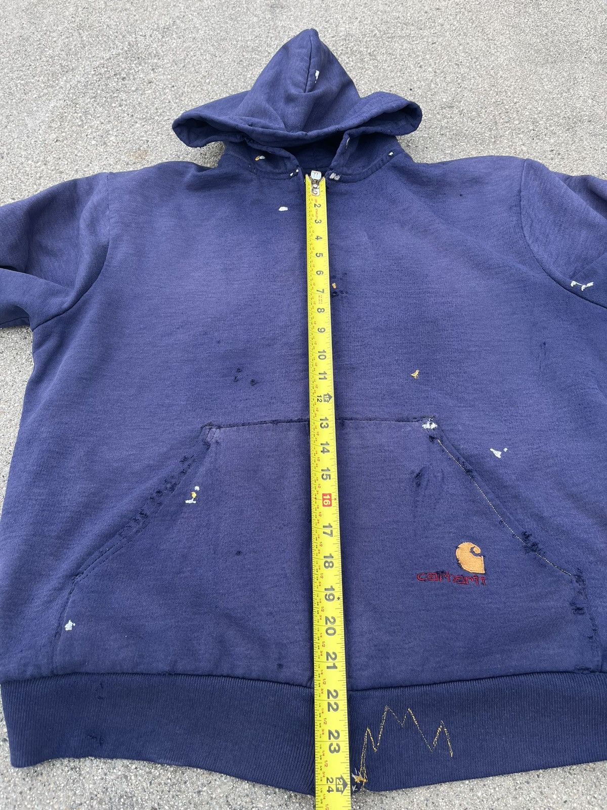 Carhartt Vintage Carhartt Hoodie Thrashed Sun Fade Distressed Zip Up Size US L / EU 52-54 / 3 - 9 Thumbnail