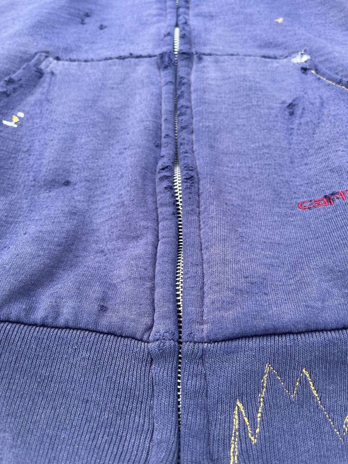 Carhartt Vintage Carhartt Hoodie Thrashed Sun Fade Distressed Zip Up Size US L / EU 52-54 / 3 - 6 Thumbnail