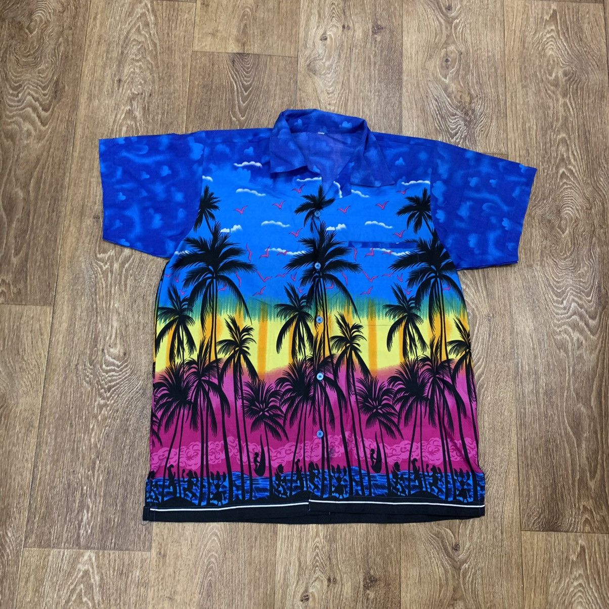 Vintage Vintage 90s Graphic Tee Palm Tree Sunset Streetwear Y2K S Size US S / EU 44-46 / 1 - 2 Thumbnail