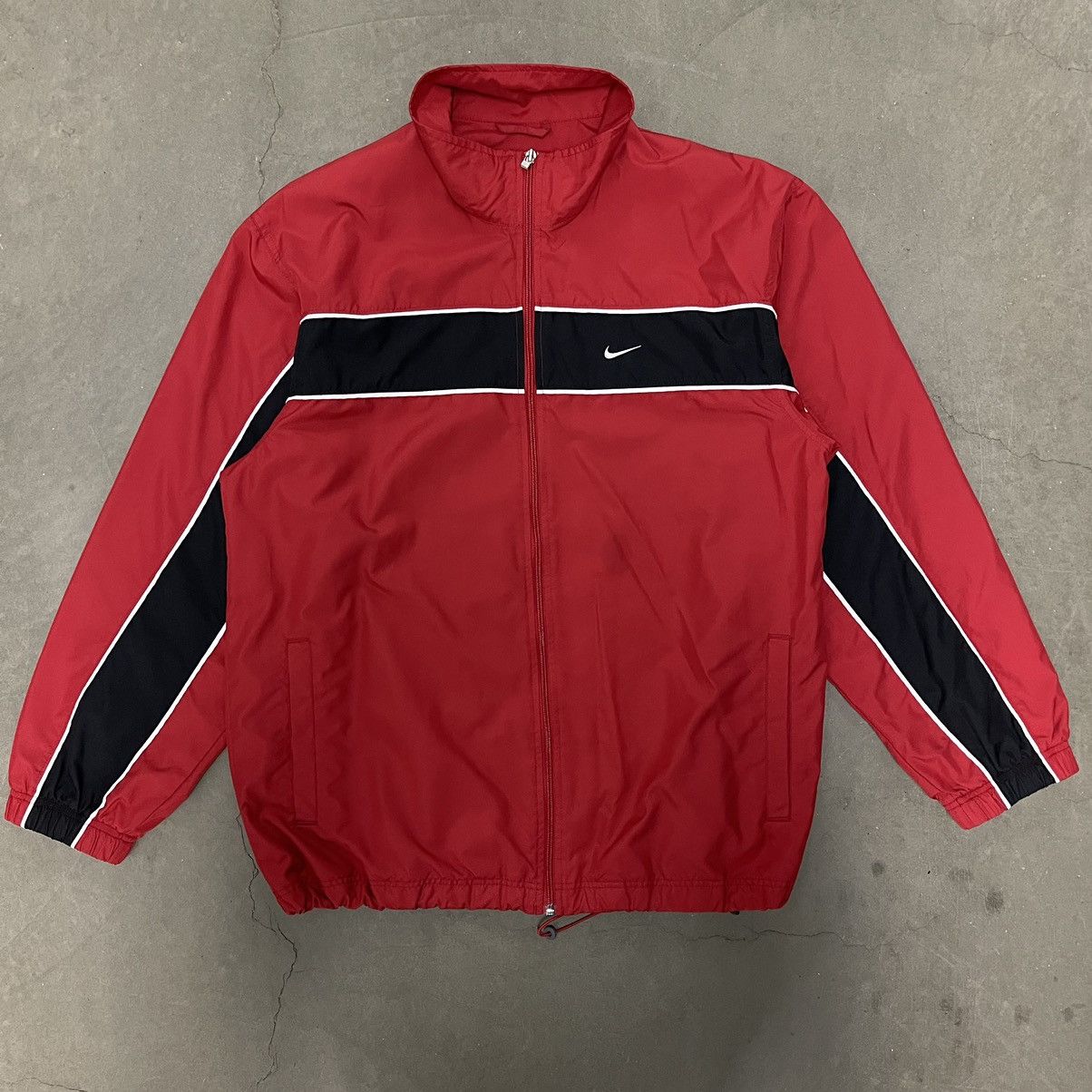 90s USA古着 NIKEナイキ プルオーバーパーカー 赤 XL スウェット