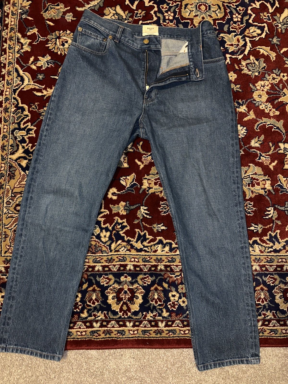 2022 Bally Rhuigi relaxed tapered blue jeans