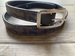 Goyard Men's Black Tan Goyardine Florida Belt sz 95 at 1stDibs