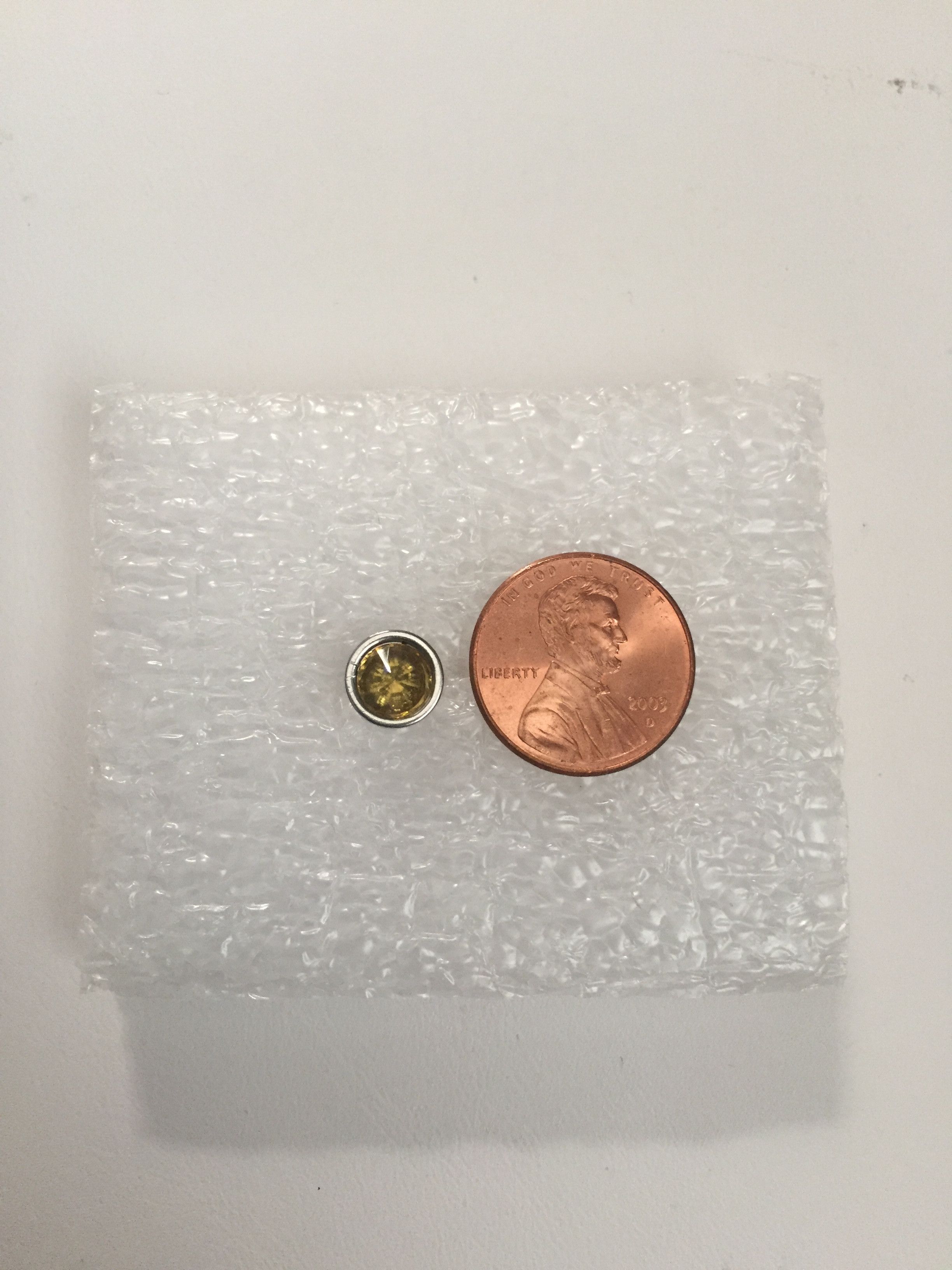 Handmade Yellow cz stainless steel stud earrings Size ONE SIZE - 2 Thumbnail