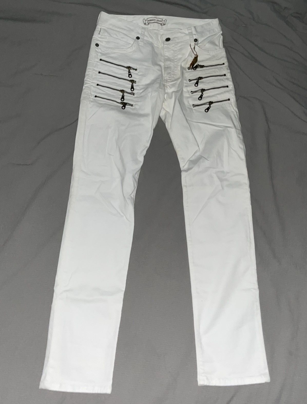 Brand new zipper jeans white