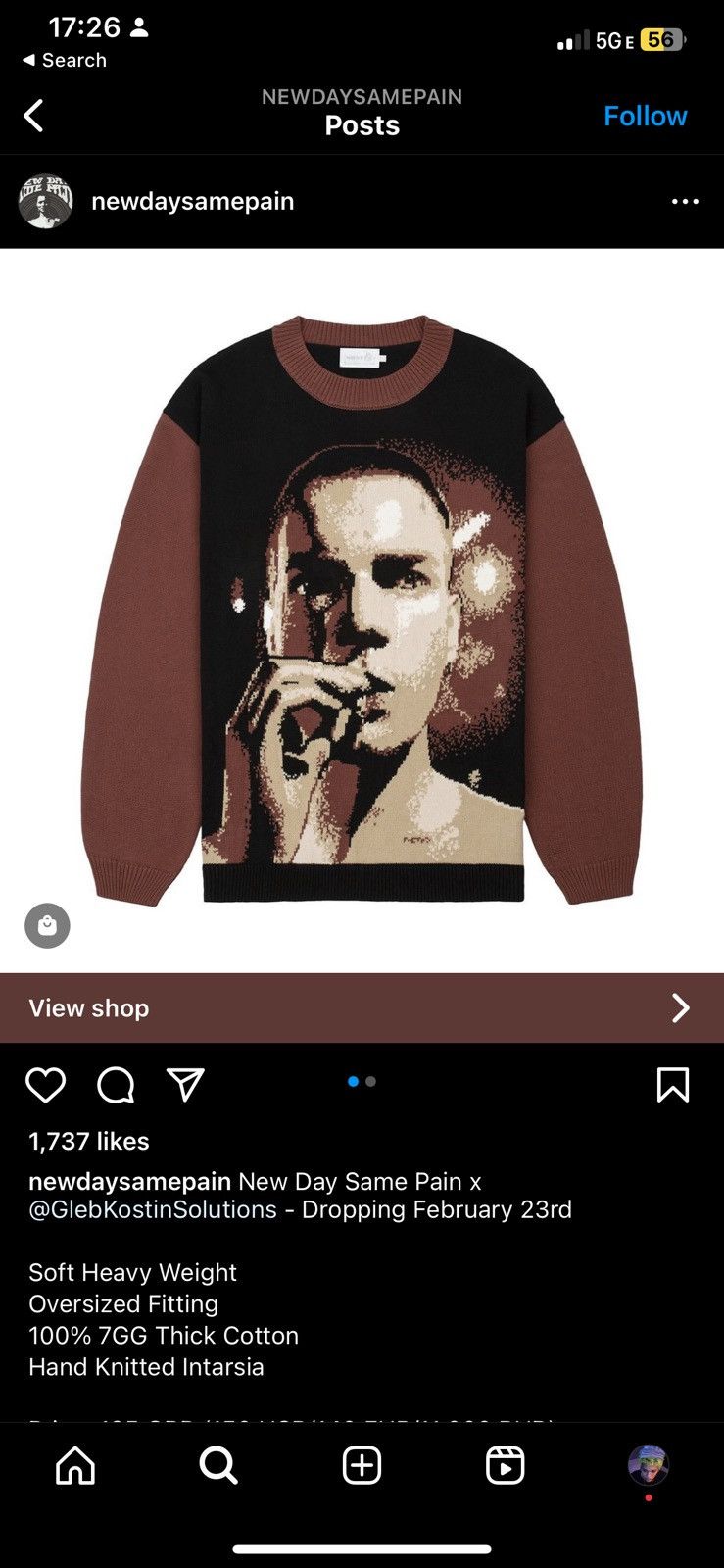 Vintage GLEB KOSTIN SOLUTIONS X NEW DAY SAME PAIN "RENTON" Size US L / EU 52-54 / 3 - 9 Thumbnail