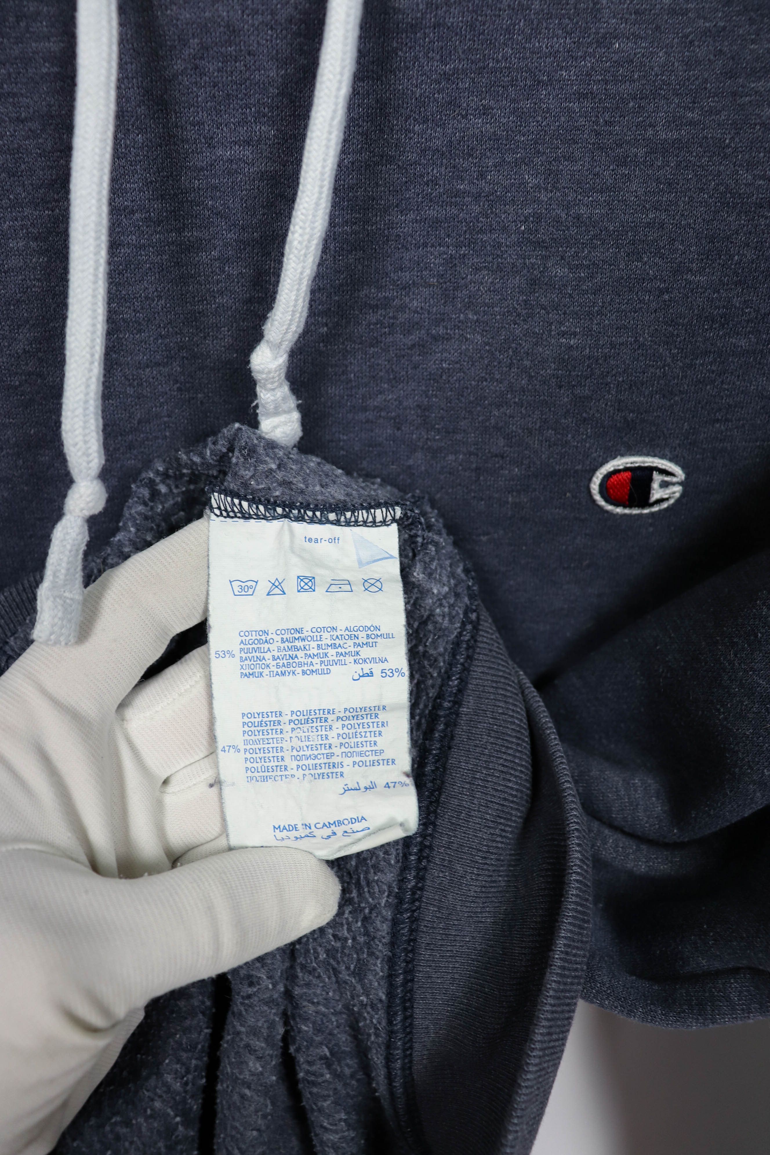 Champion Champion Navy Gray Sunfaded Hoodie Size US L / EU 52-54 / 3 - 10 Thumbnail