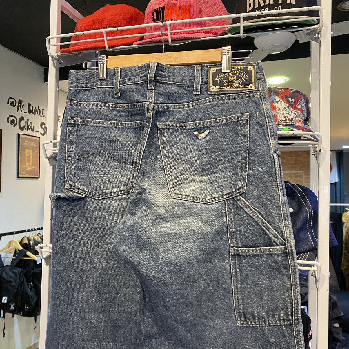 Giorgio Armani Vintage Giorgio Armani Carpenter Pants Denim Jeans Size US 33 - 3 Thumbnail